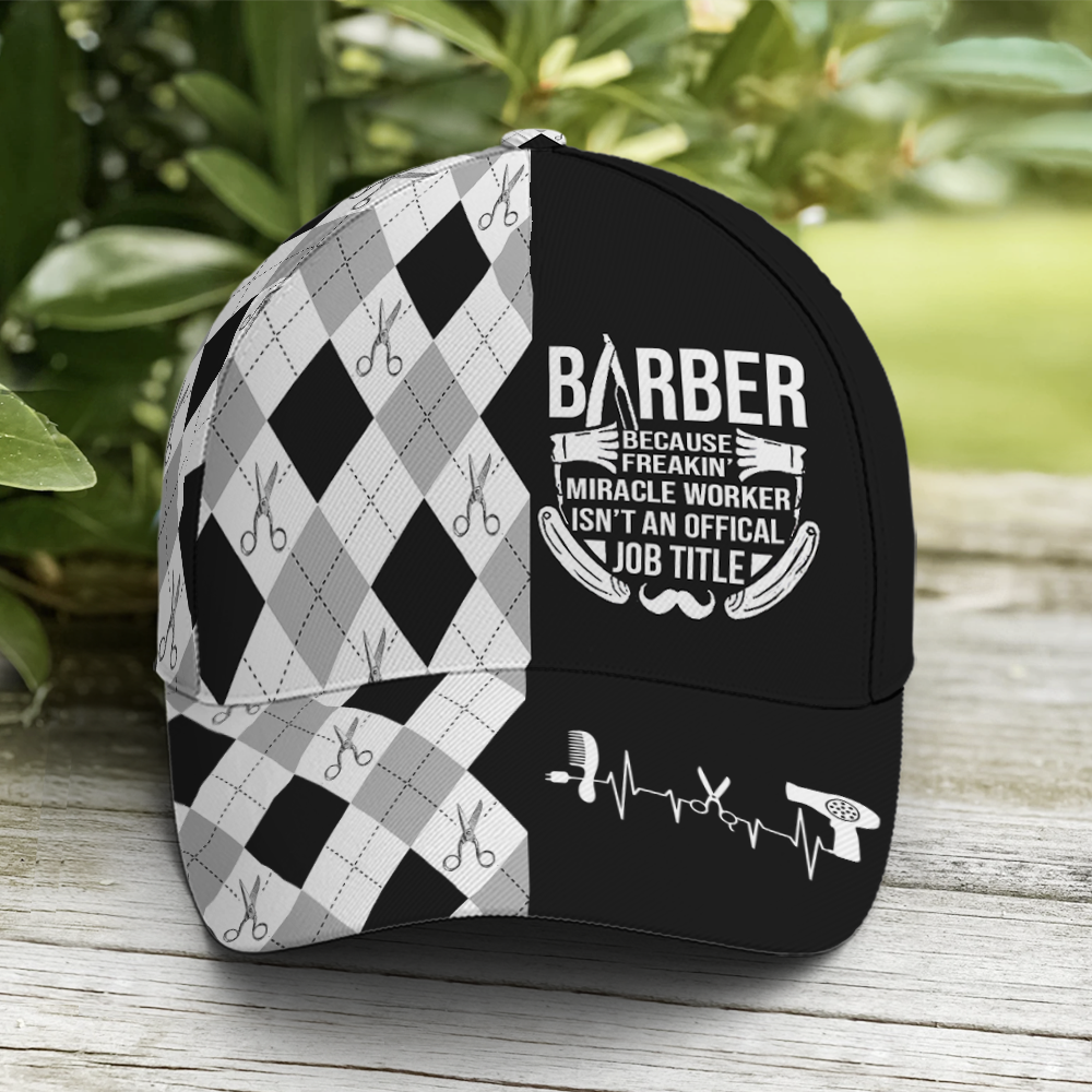 Barber Because Freaking Miracle Worker Baseball Cap Coolspod