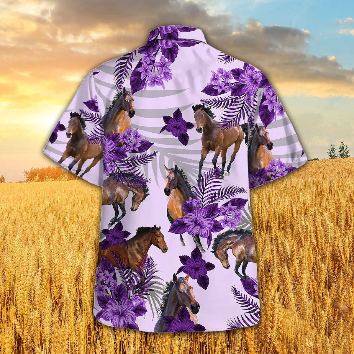 Horse Hibiscus Hawaiian Shirt/ Hawaiian Shirt For Men Women/ Gift For Horse Lovers