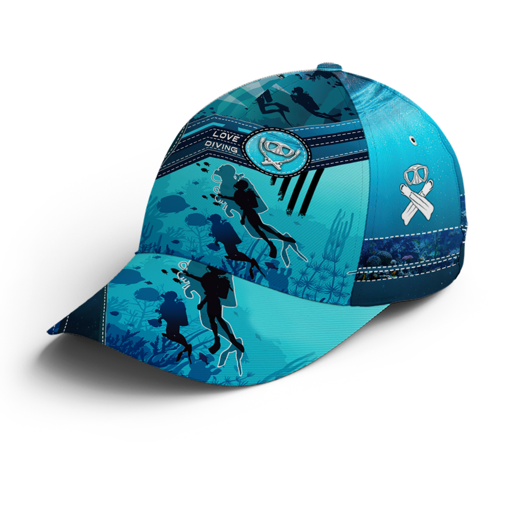 Scuba Diving Ocean Blue Baseball Cap Coolspod