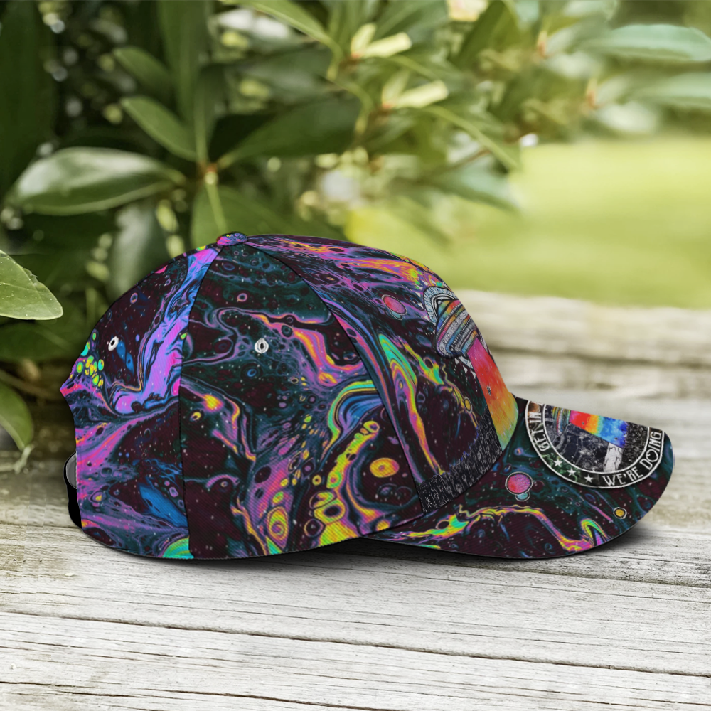 Get In Loser Psychedelic Style Spaceship Baseball Cap Coolspod