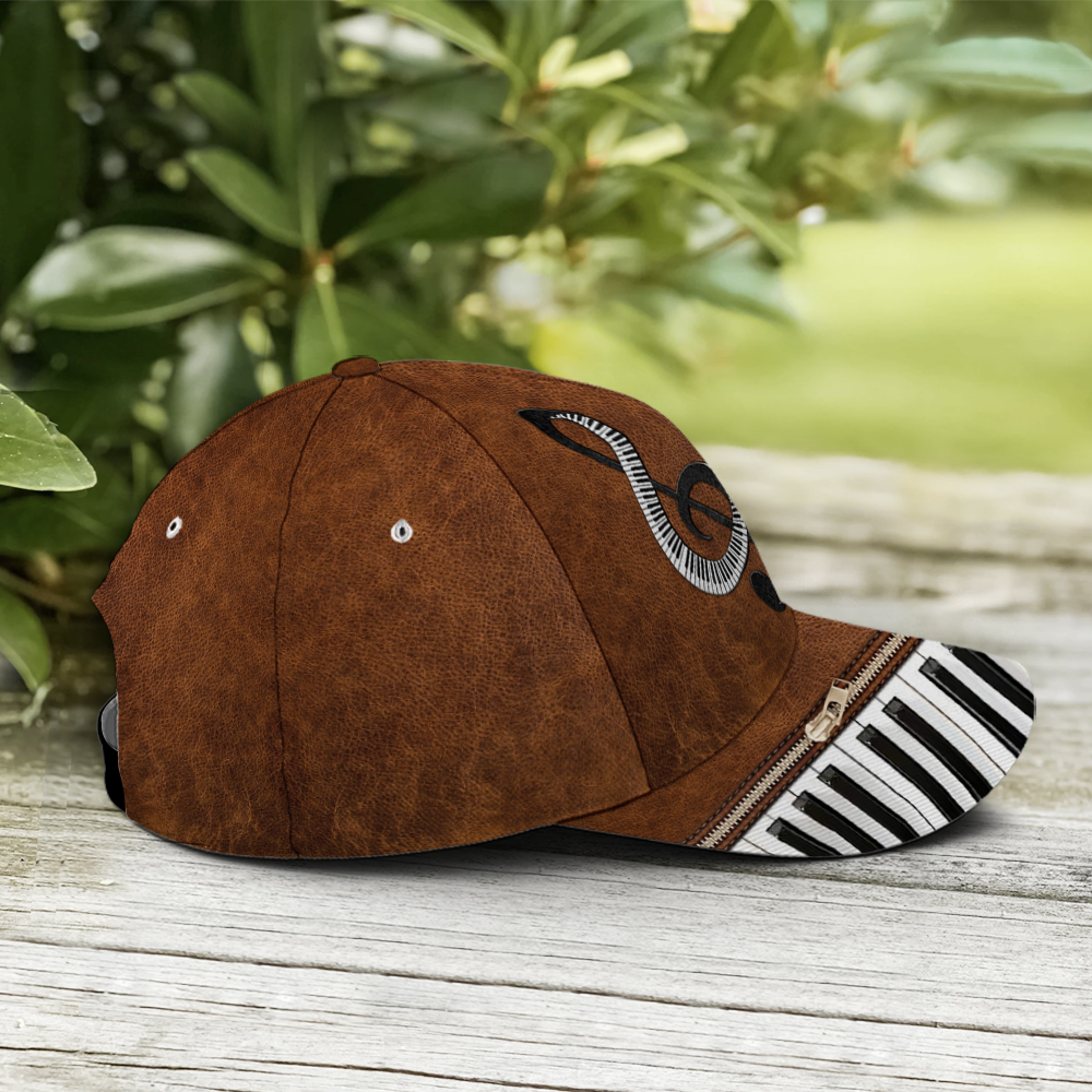 Piano Music Theme Leather Style Vintage Baseball Cap Coolspod