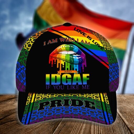 LGBT Pride Cap/ I Am Who I Am And Idgaf If You Like Me 3D Baseball Cap For LGBT Pride Month