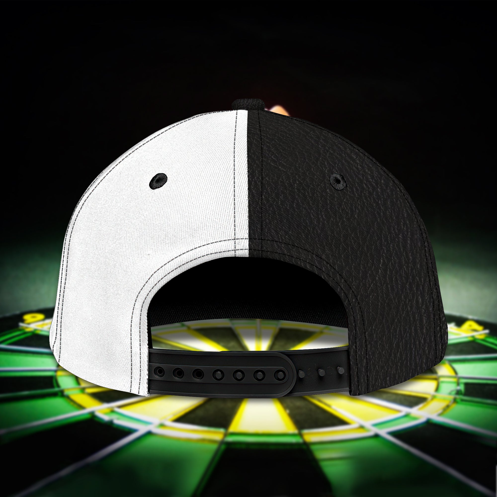 Customized Darts 3D Baseball Cap for Men and Women/ Black White Dartboard/ Dart and Beer Cap