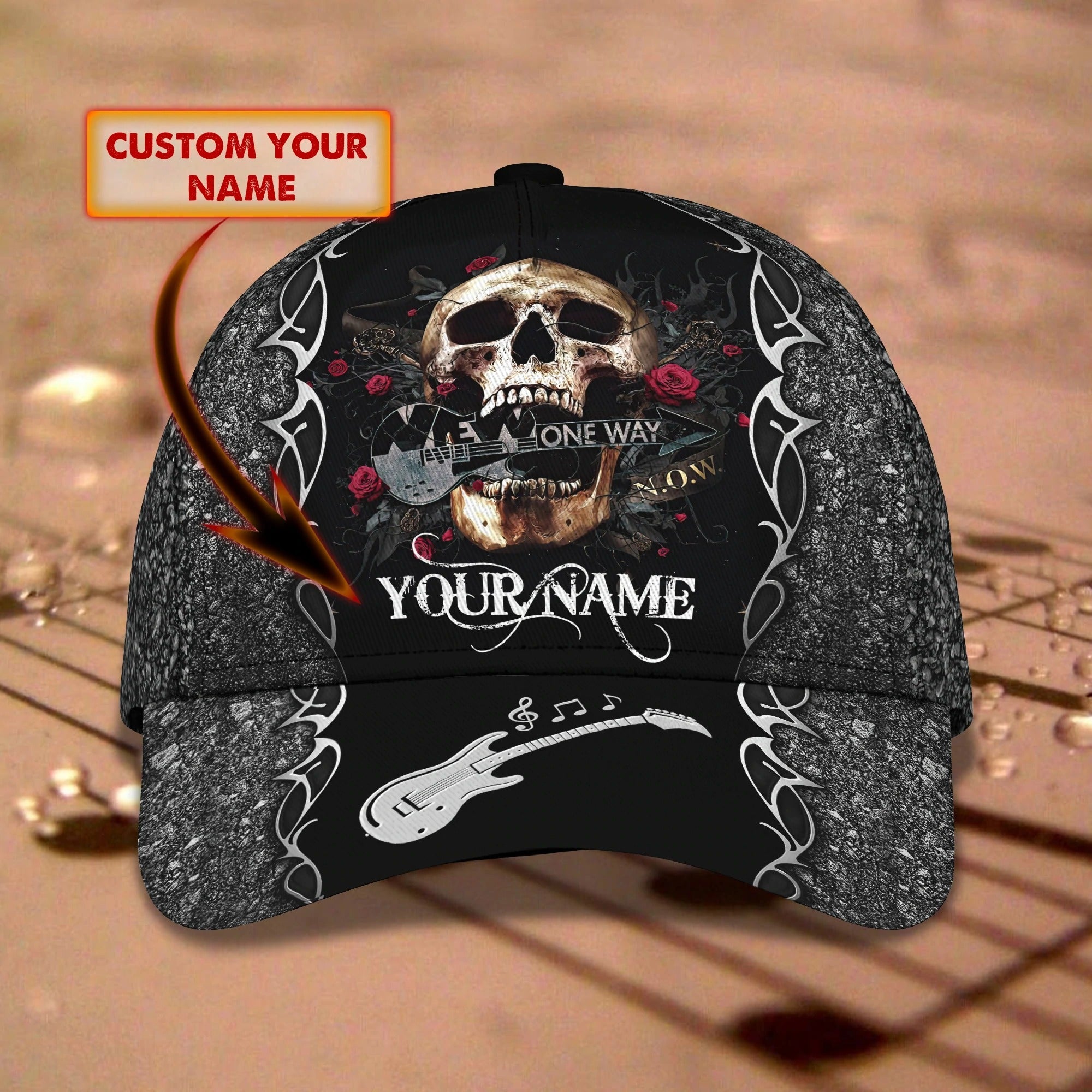 Customized Skull Guitar Classic Cap Hat For My Guitarist Friend/ To My Son Daughter Love Guitar Gifts