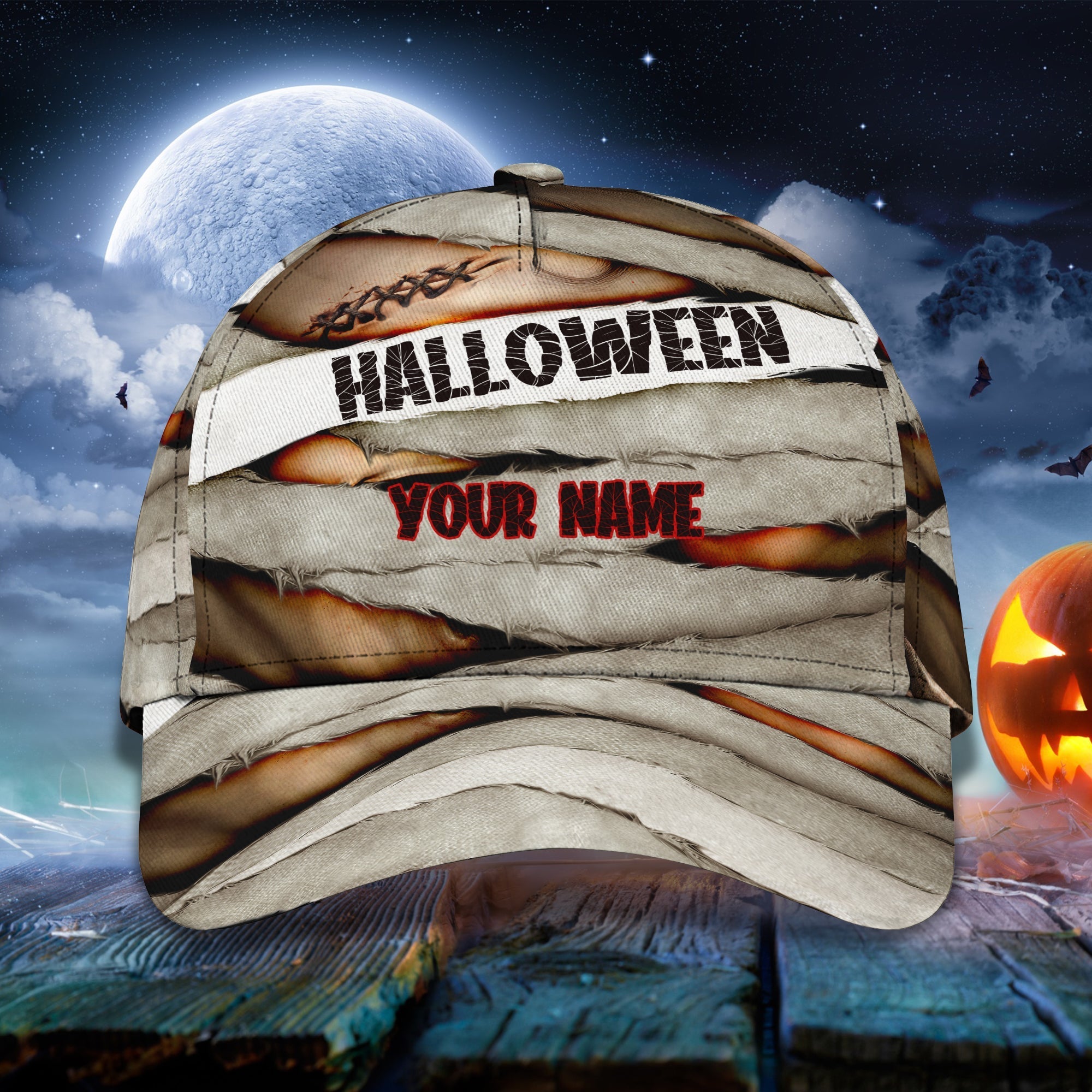 The Mummy Halloween Caps Custom Name Baseball Hat/ Cap with Adjustable Hat for Mens Womens