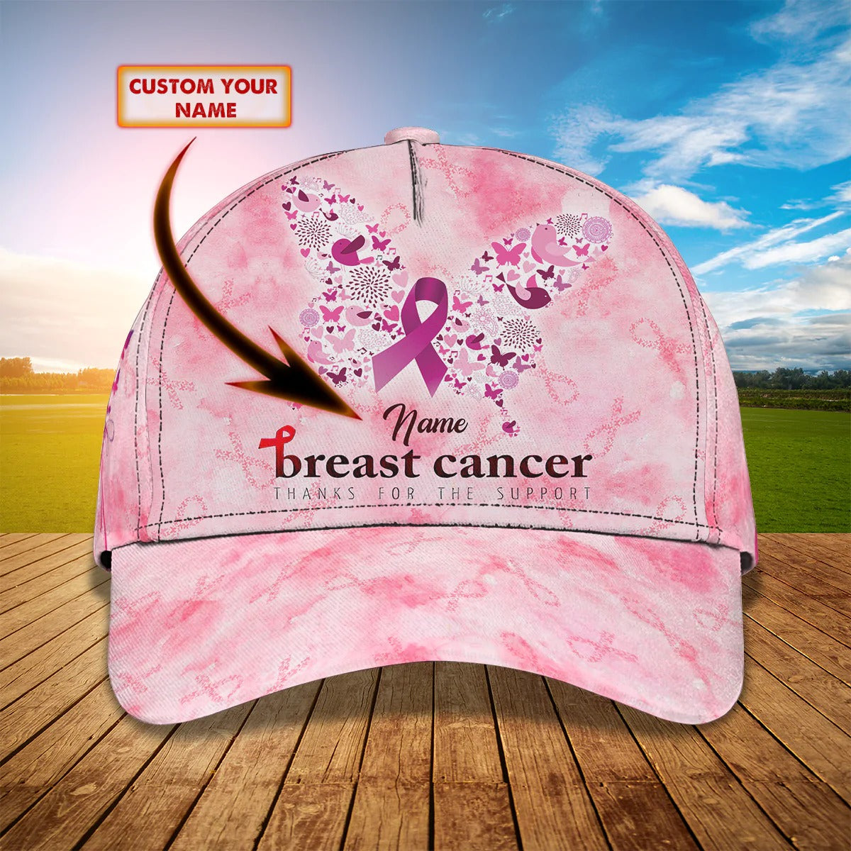 Customized Breast Cancer Baseball Cap Hat For Women/ Breast Cancer Gifts