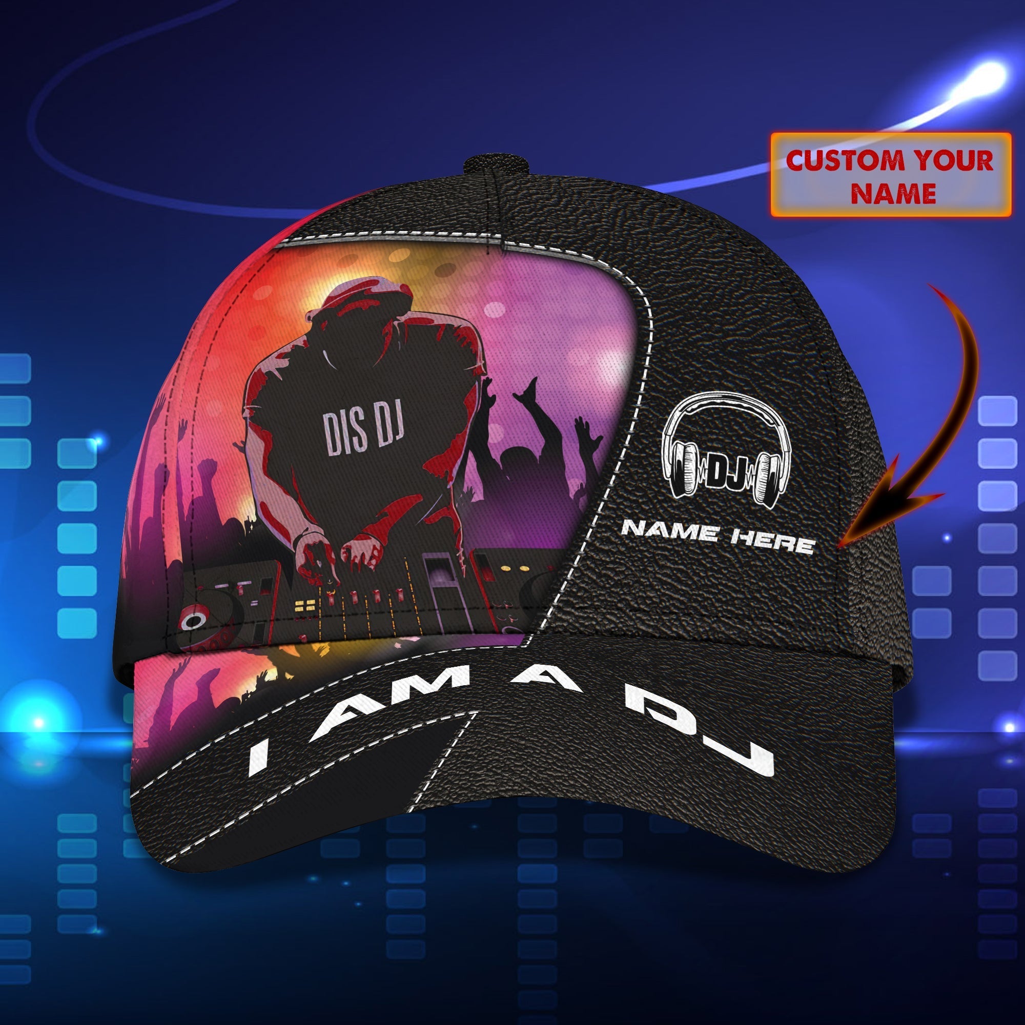 Customized Baseball Cap For Dj Man And Woman/ I Am A Dj/ Dj Cap Hat/ Gift For A Disc Jockey