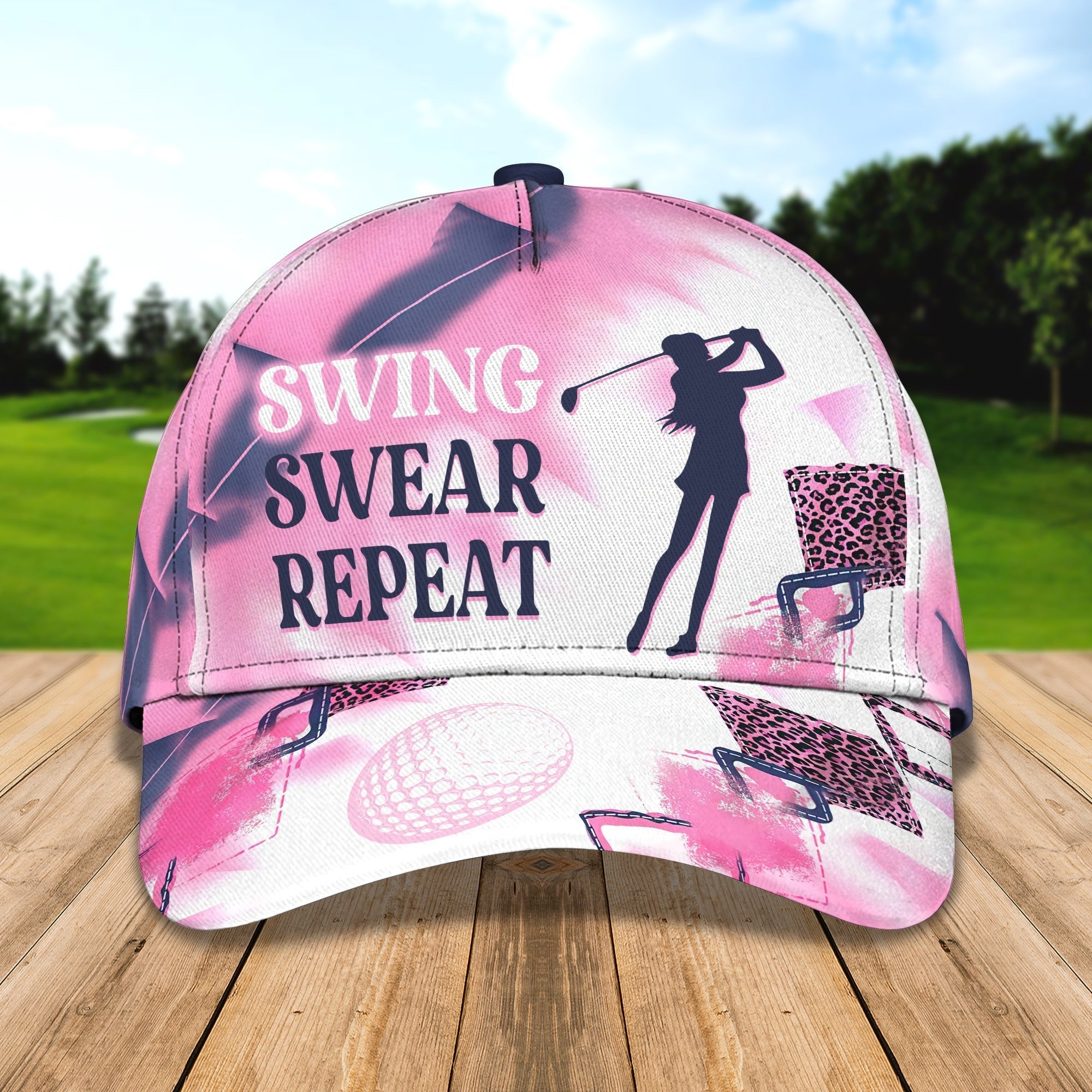 Customized With Name 3D All Over Print Womens Golf Cap/ Golf Hat For Girl/ Golf Cap Woman