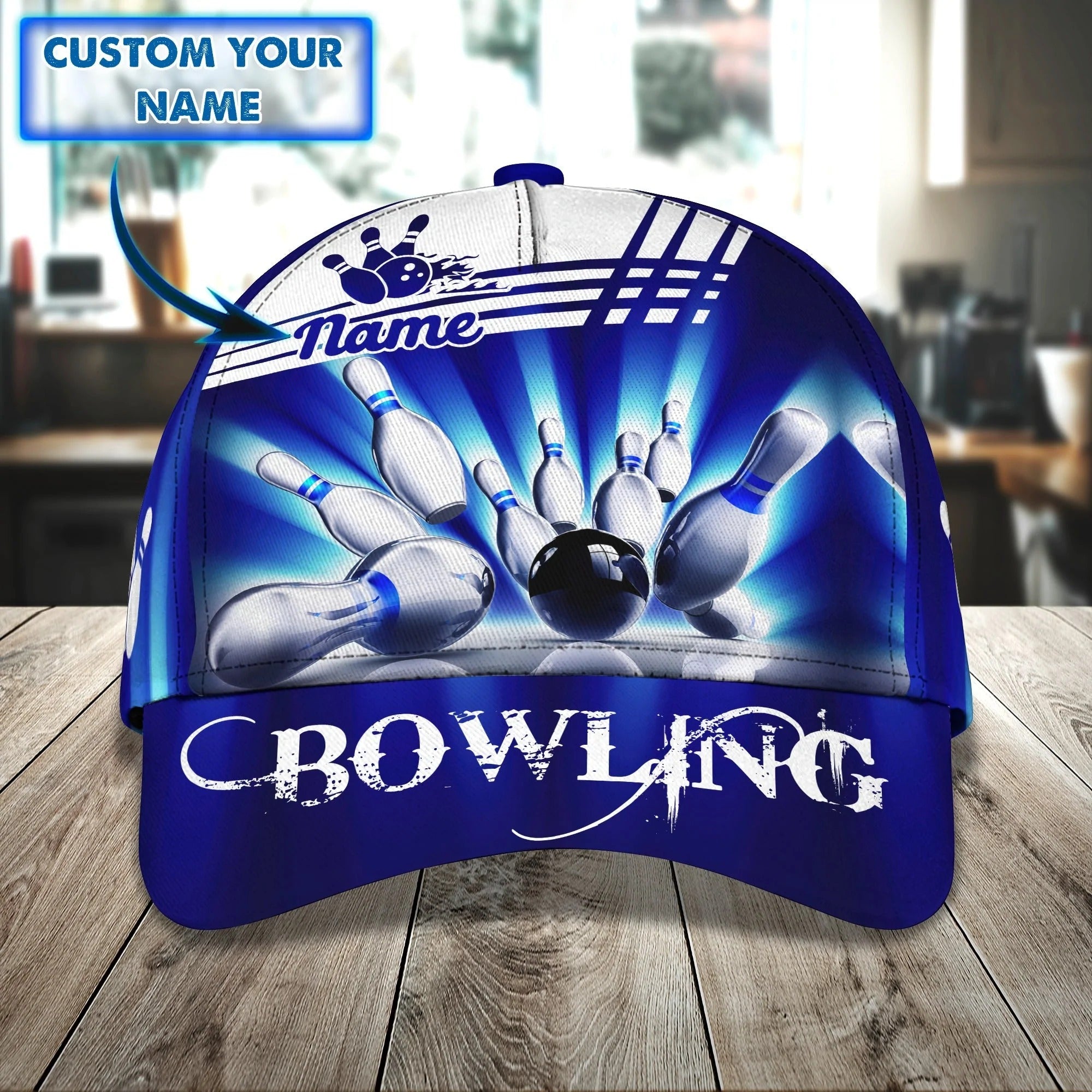 Custom Name Bowling Cap Hat For Men Women/ Bowling Team Classic Cap Hat/ Bowler Gift