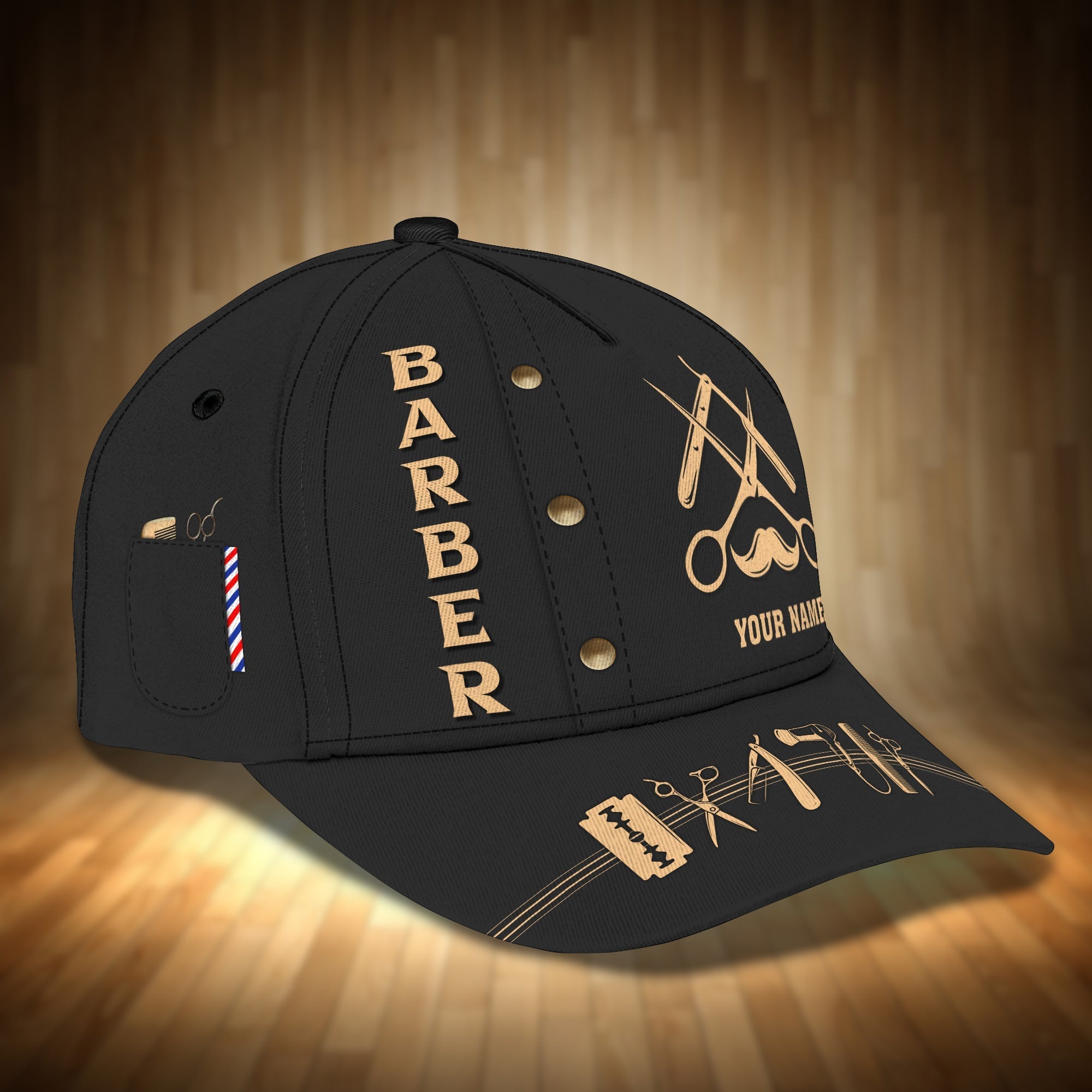 Customized 3D All Over Printed Baseball Cap Hat For Barber Men And Women/ Barber Cap/ Barber Hat/ Gift For Barber