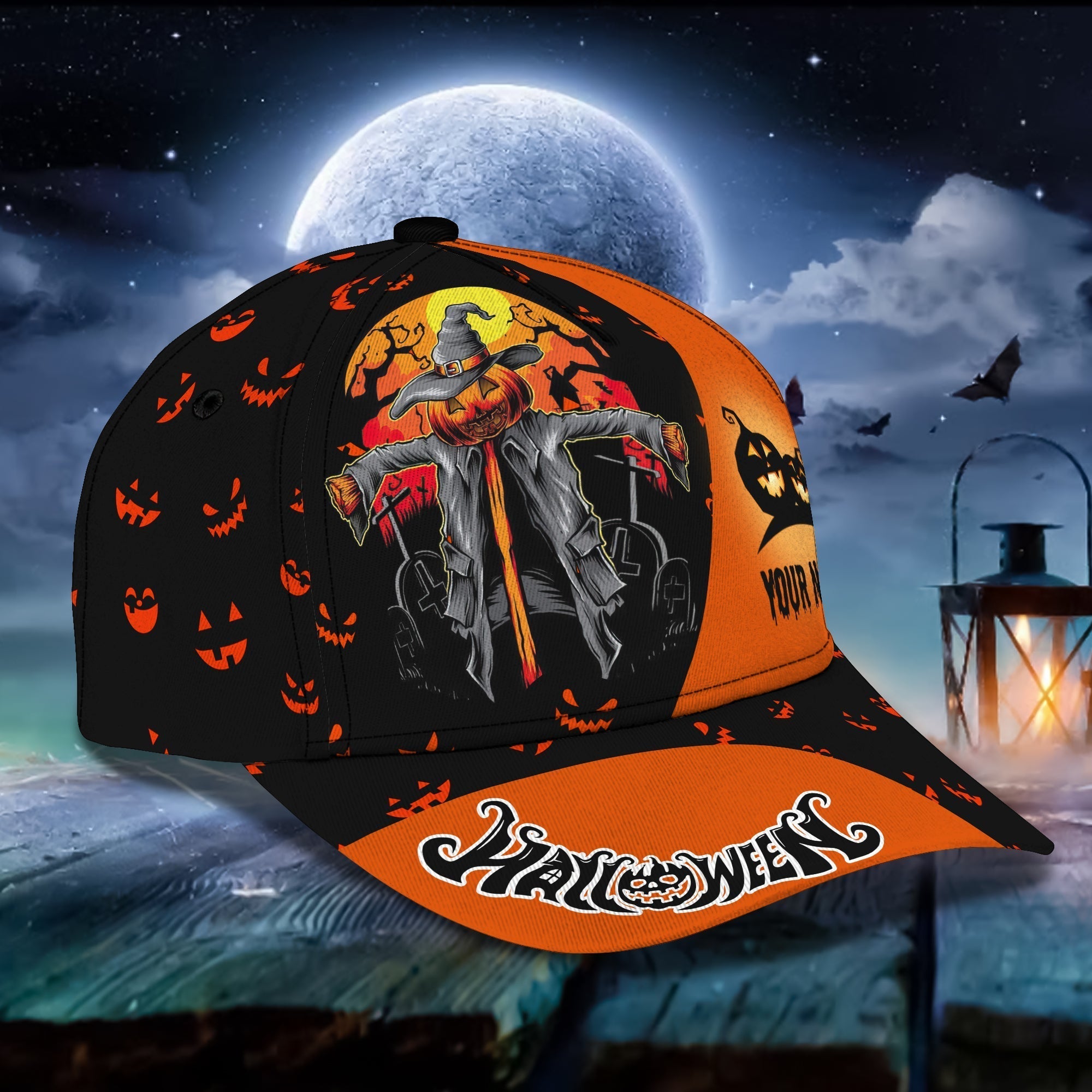 Halloween Hat Unisex Customizable Sayings Golf Hat 3d/ Cap with Adjustable Hat for Mens Womens