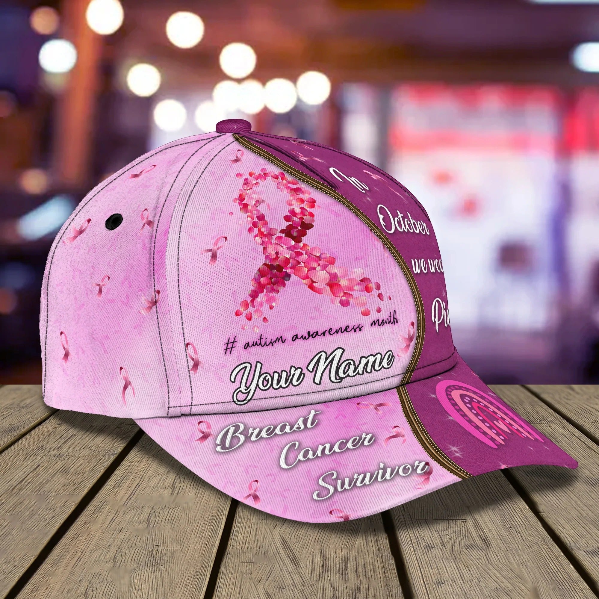 Breast Cancer Awareness 3D Print Classic Cap/ Baseball Cap Gift Breast Cancer Patient