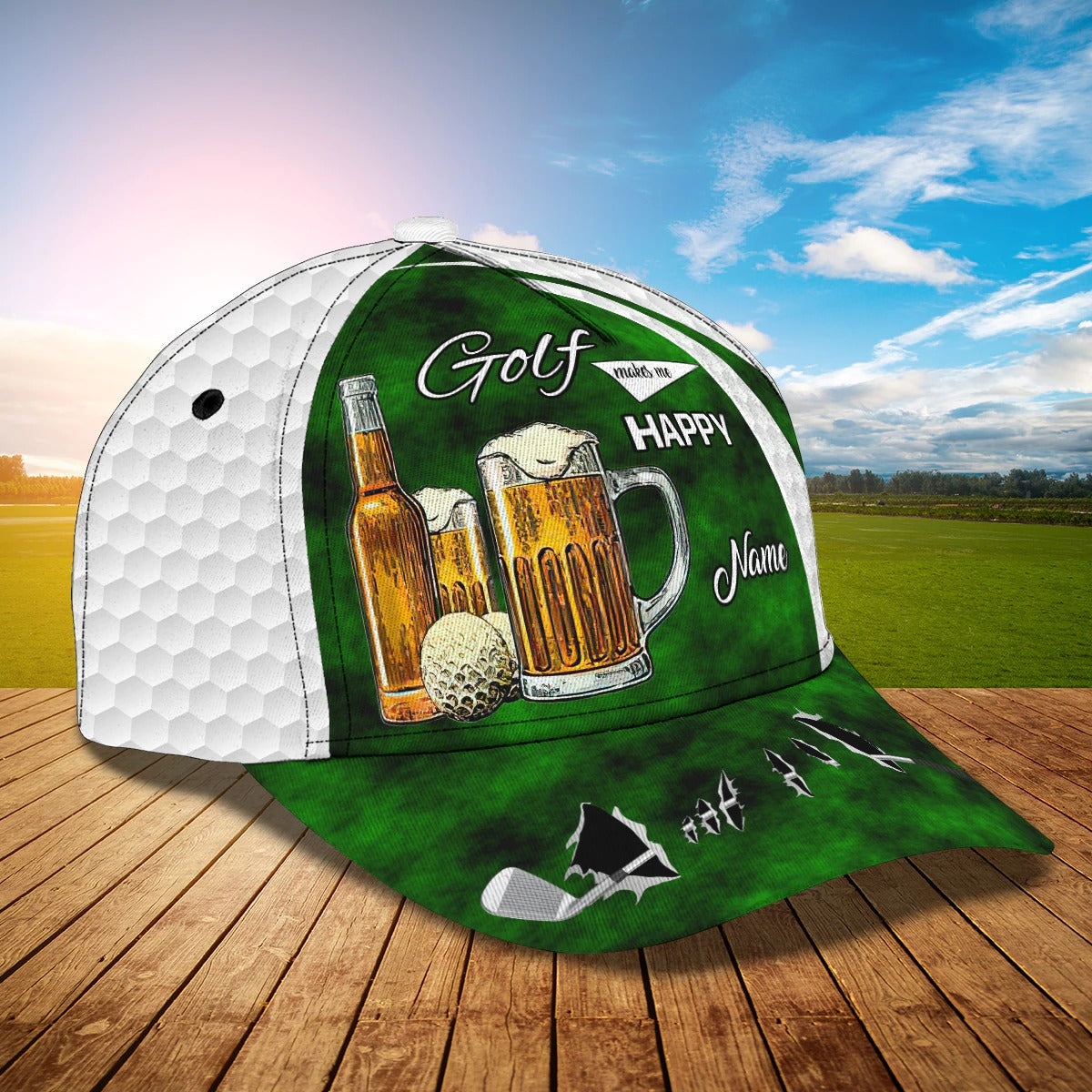 Personalized Green Golf Cap For Men And Women/ Best Quality Cap Hat For Golf Lover/ Present Golf Lovers