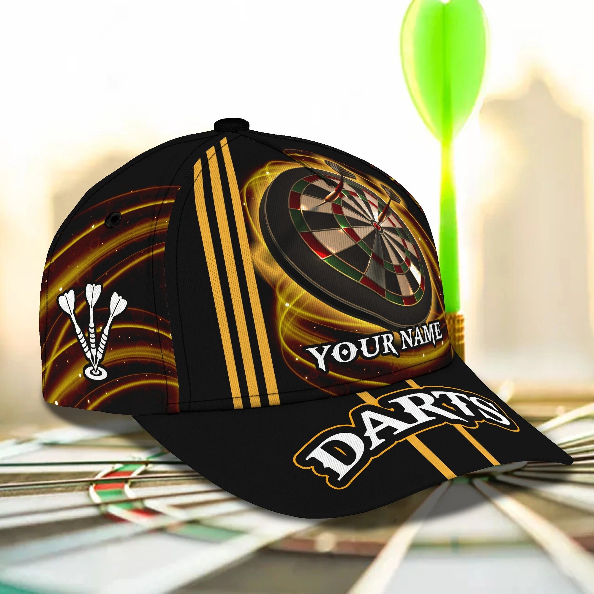 Customized Baseball Full Printed Dart Cap/ Dart Cap Hat In Leather Pattern/ To My Boy Darter Dart Lover Gifts