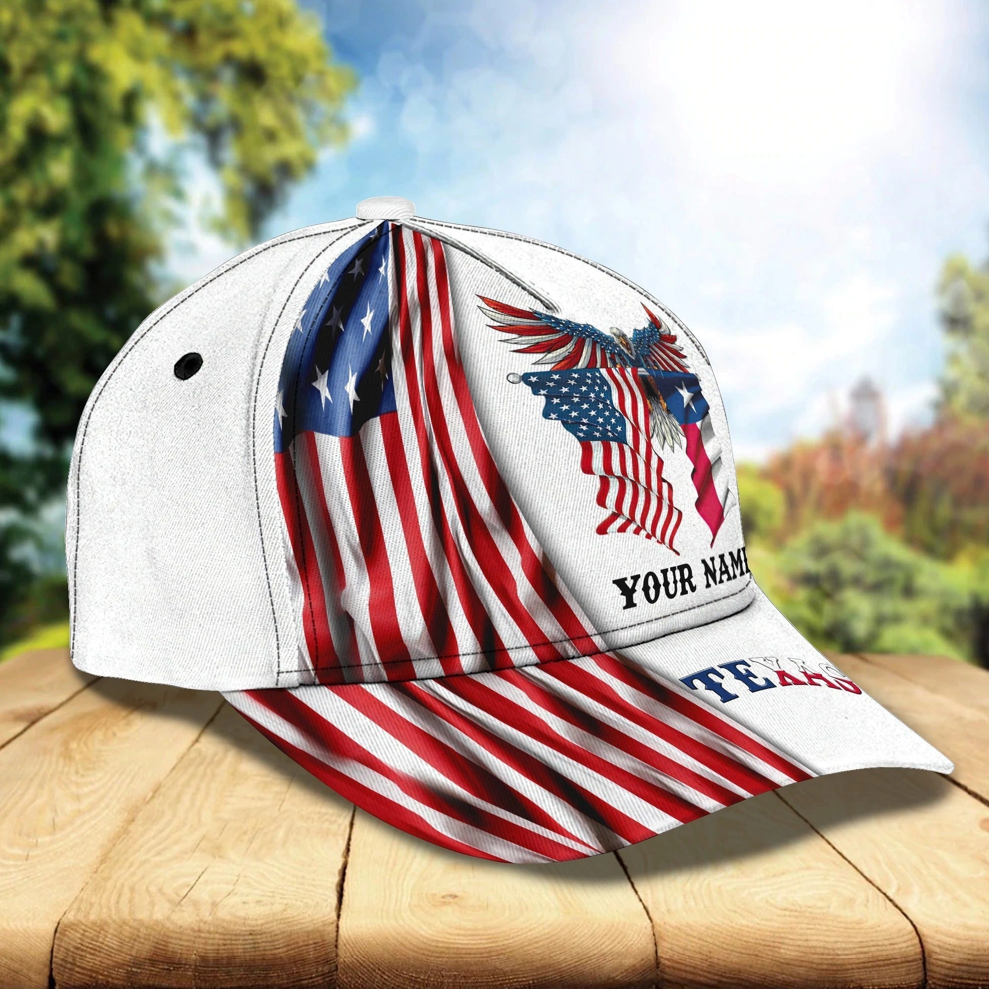 Custom With Name Texas Baseball Cap Hat/ American Support Texas 3D Cap Hat/ Eagle Texas Cap Hat