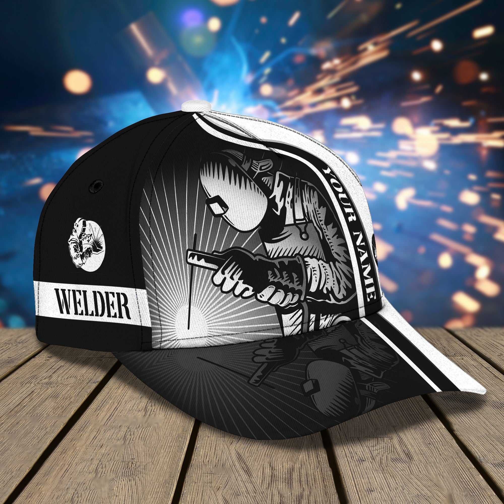 Custom Name 3D Full Printed Classic Cap Hat For Welder/ Welding Cap Hat