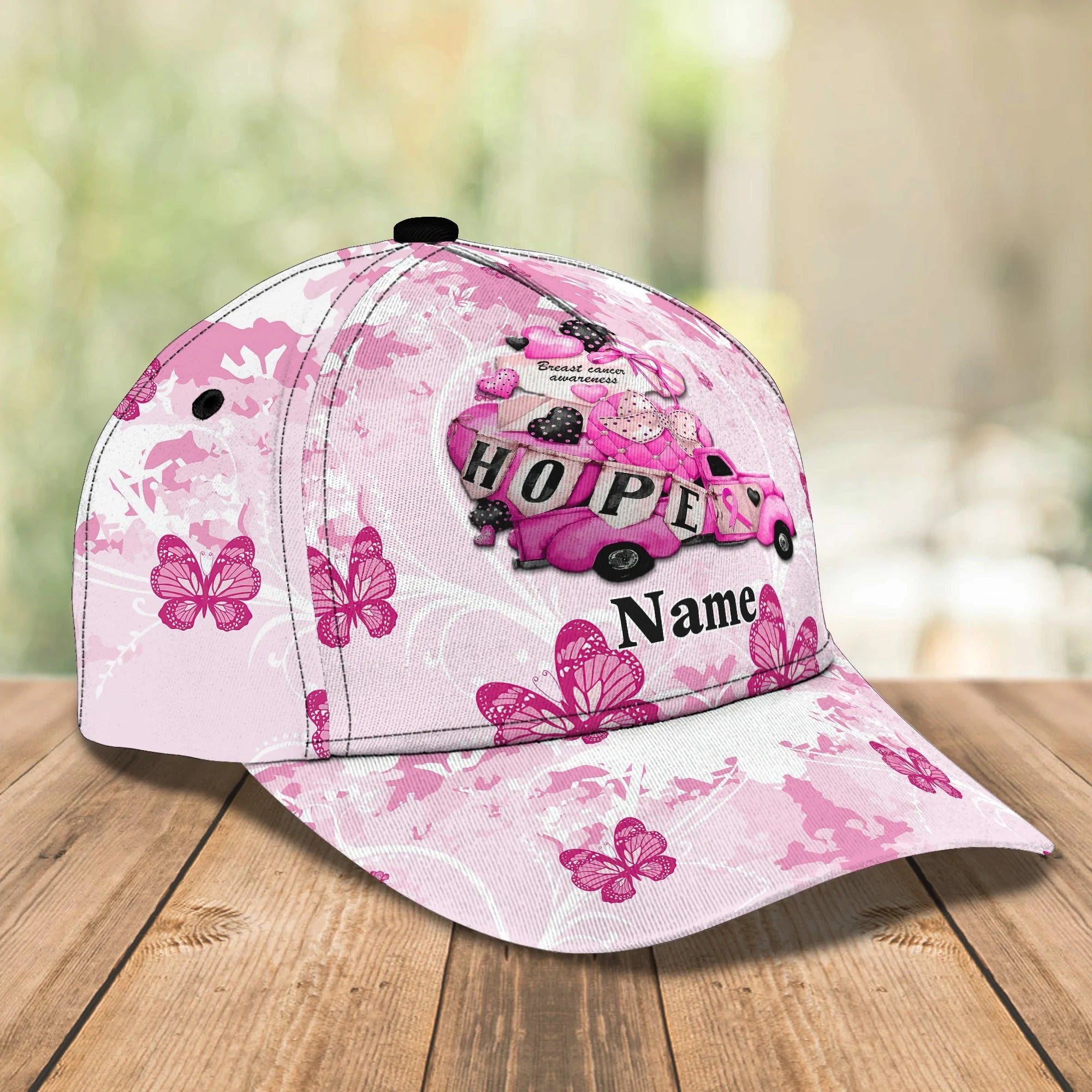 Breast Cancer Awareness Cap Hat/ Butterfly Pink Hope Cap Hat/ Breast Cancer Survivor Gifts