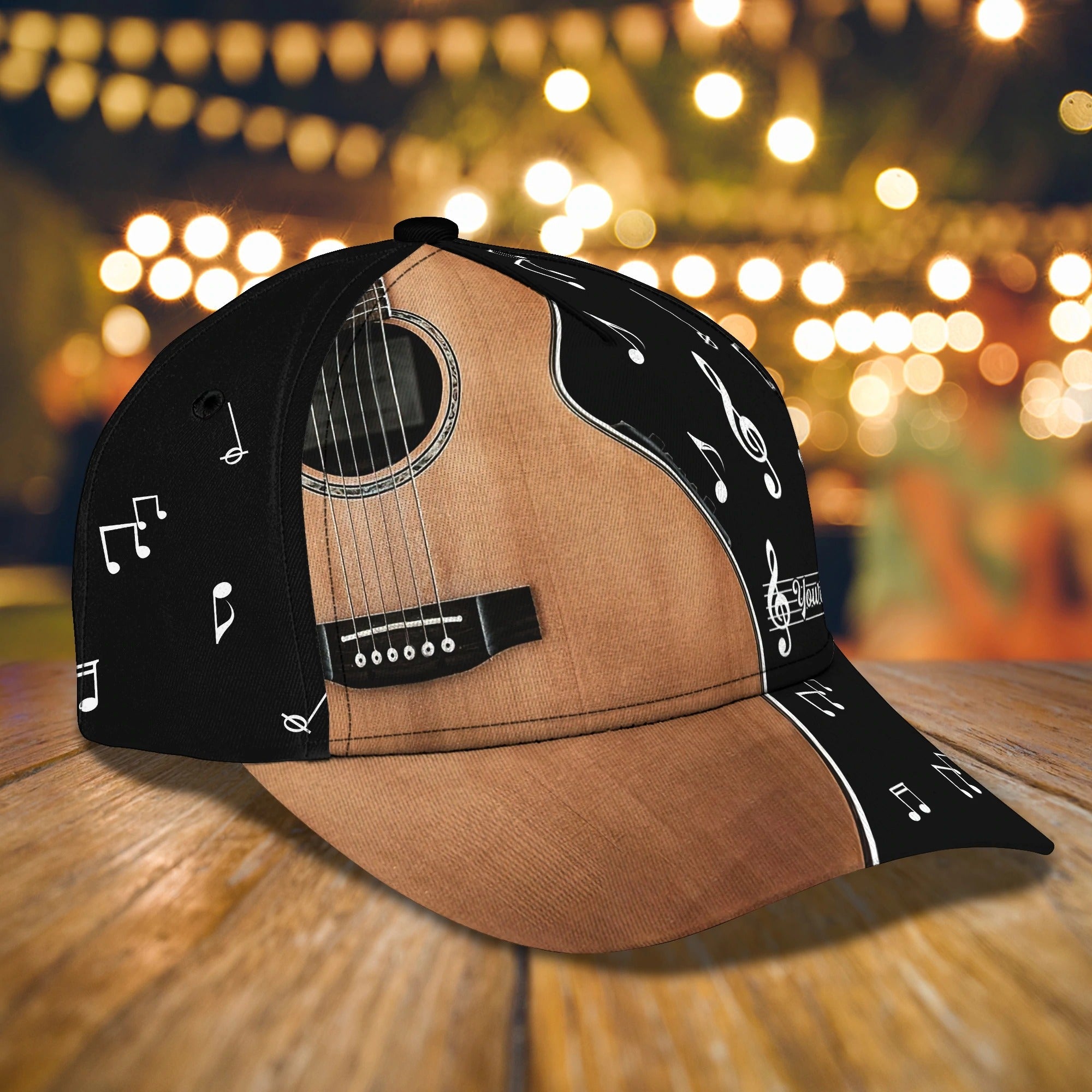 Personalized Baseball Guitar Full Print Cap Hat For Guitar Lover/ Classic Guitar 3D Caps To My Son/ Daughter