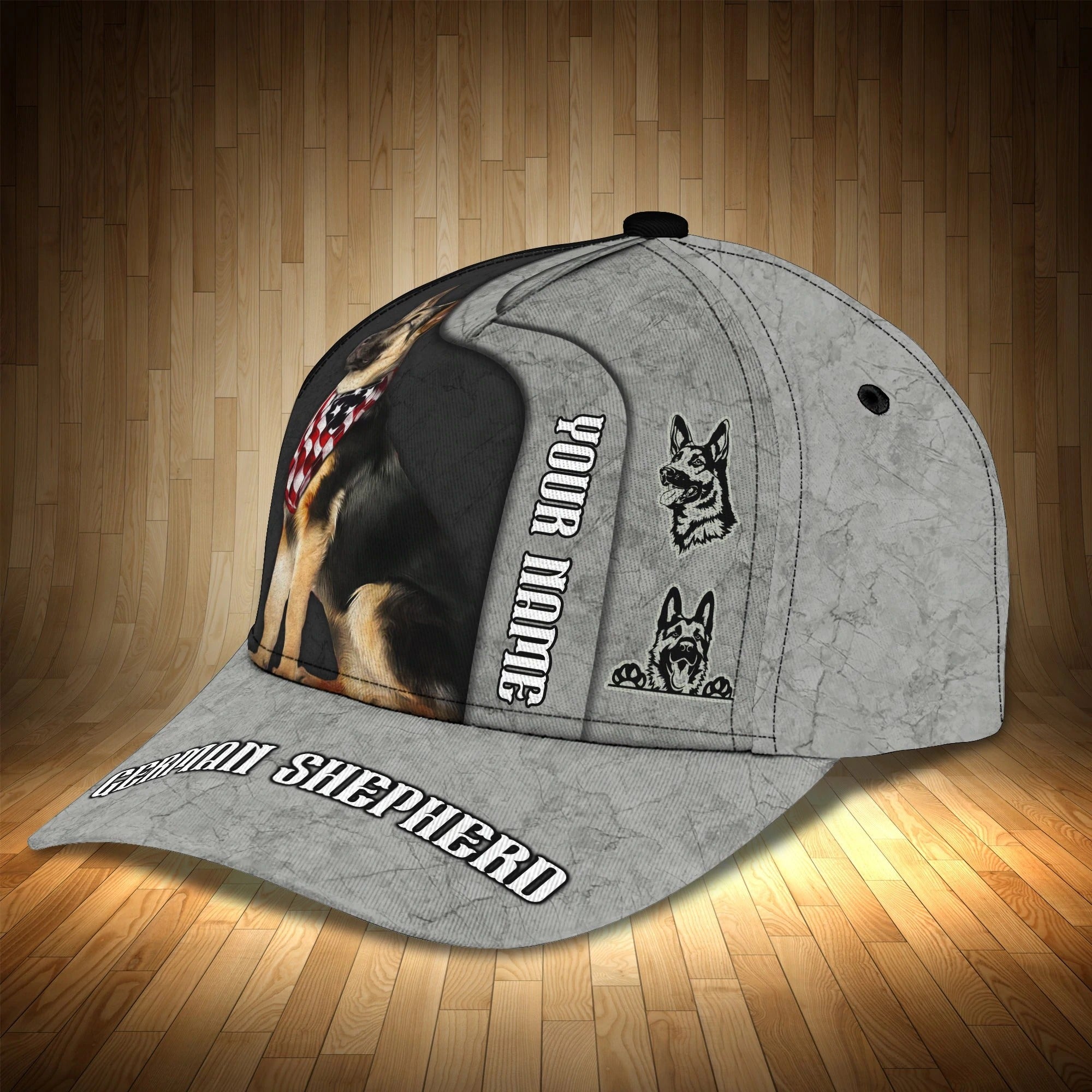 Personalized 3D Full Printing German Shepherd Dog Cap For Men And Woman/ Dog Cap Hat/ Gift For Dog Lover