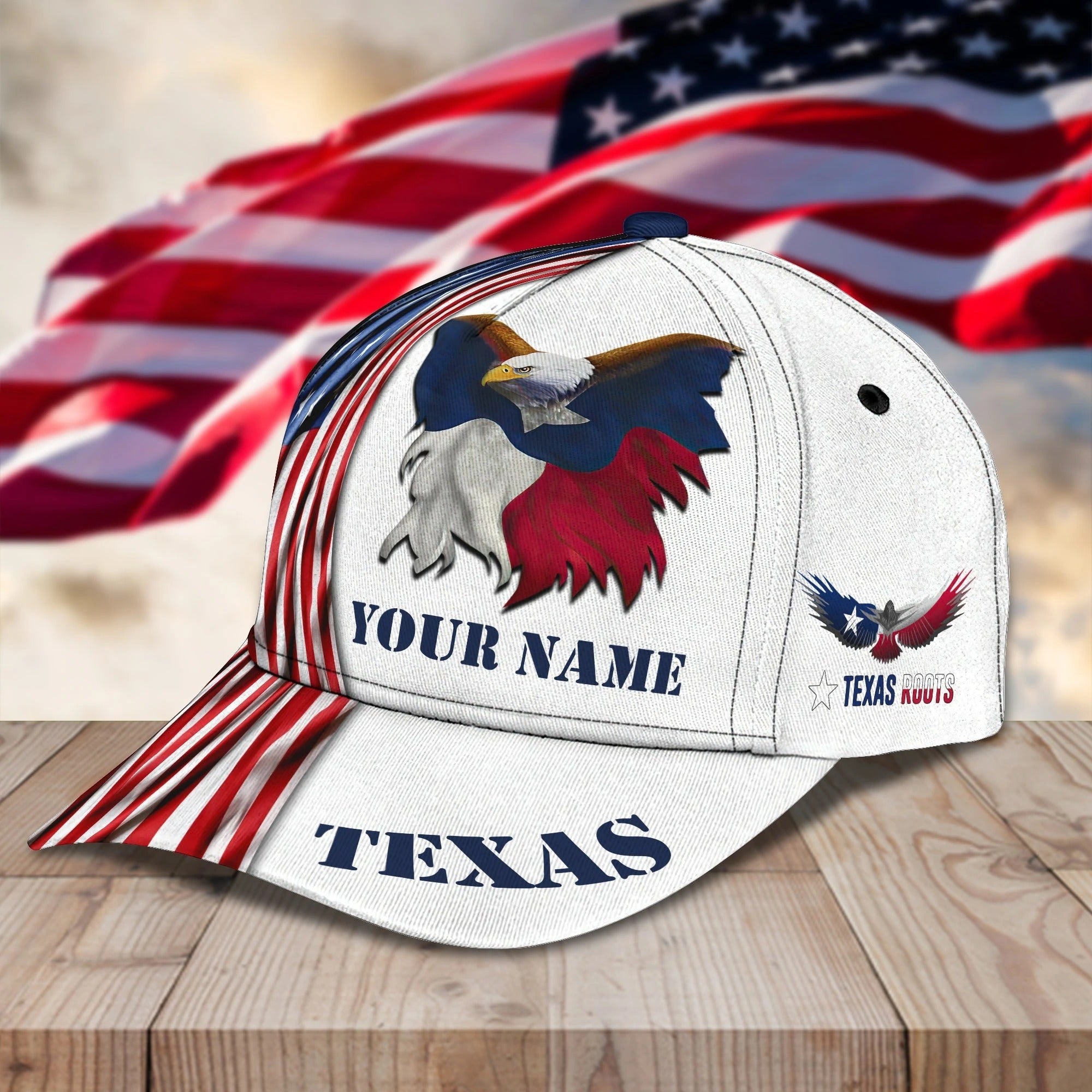 Personalized Name 3D Full Printing Texas Cap/ Texas Baseball Classic Cap Hat