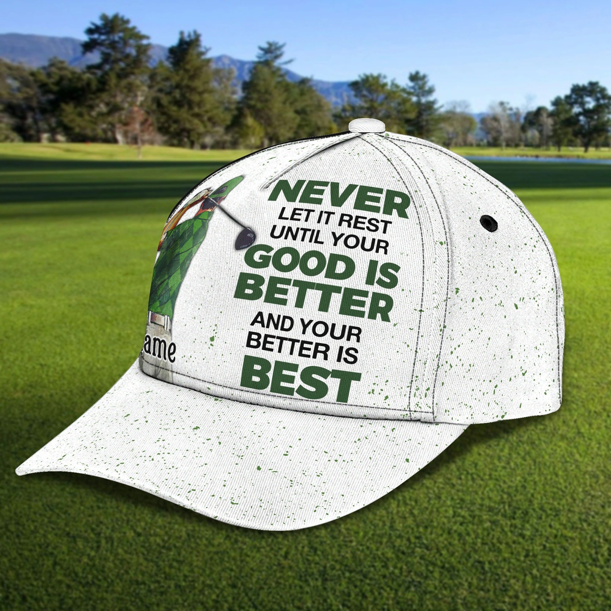 Customized With Name All Over Print 3D Cap For Dad Golf/ Man Golfer Hat Caps/ Dad Golf Caps