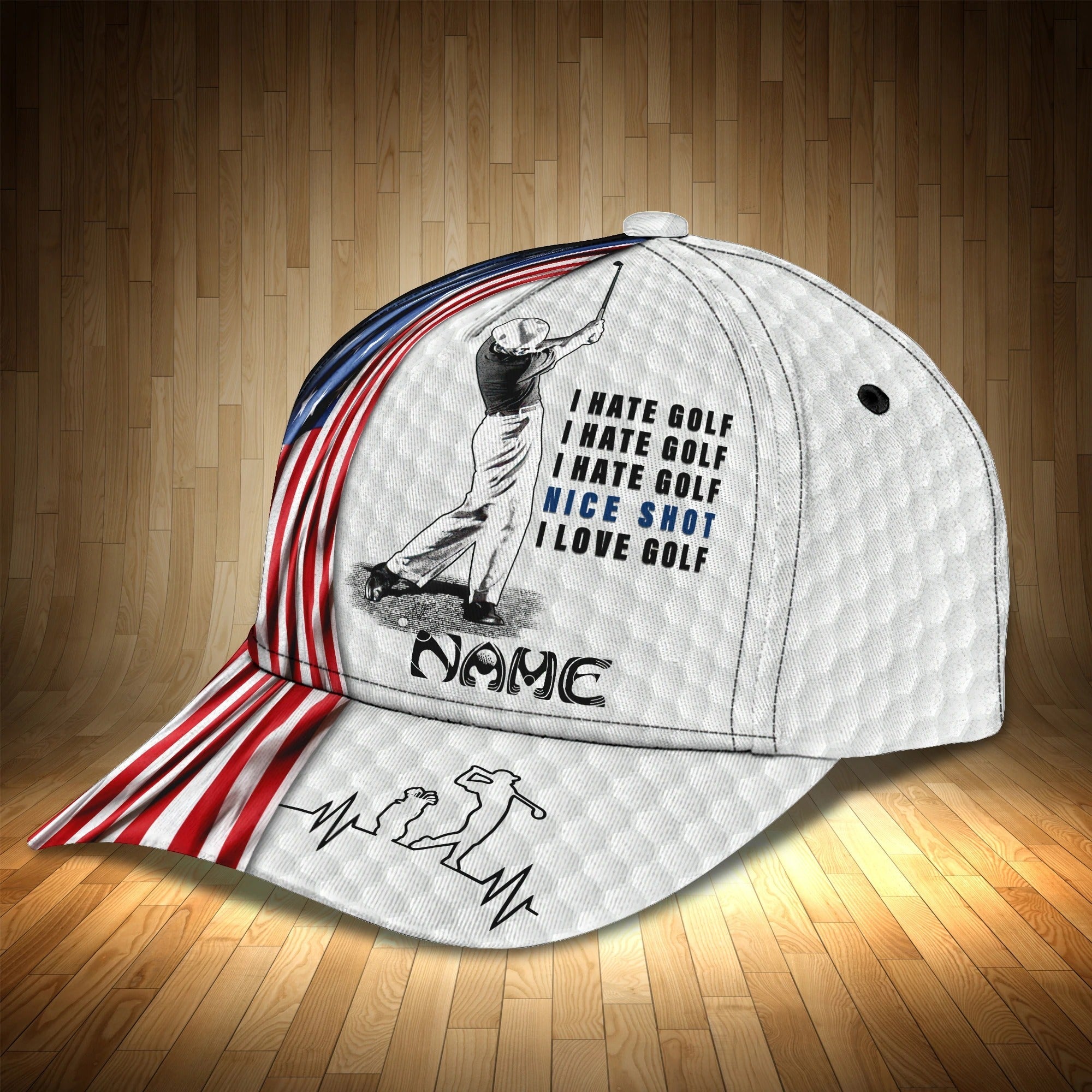 Personalized 3D All Over Print Baseball Cap Hat For Golf Men/ Man Golf Caps/ I Love Golf Cap Hat