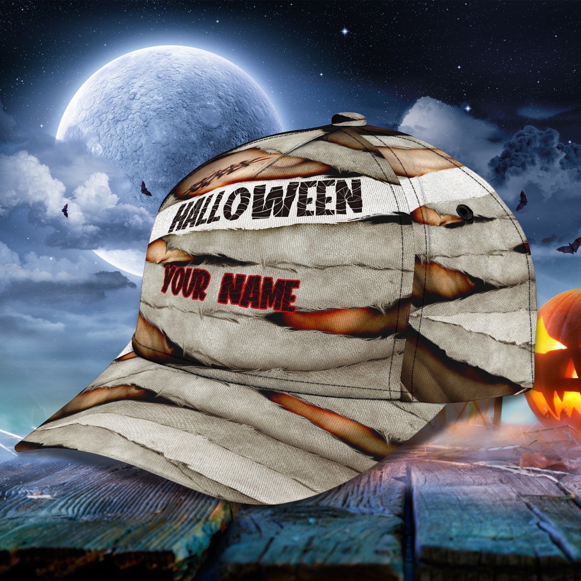 The Mummy Halloween Caps Custom Name Baseball Hat/ Cap with Adjustable Hat for Mens Womens