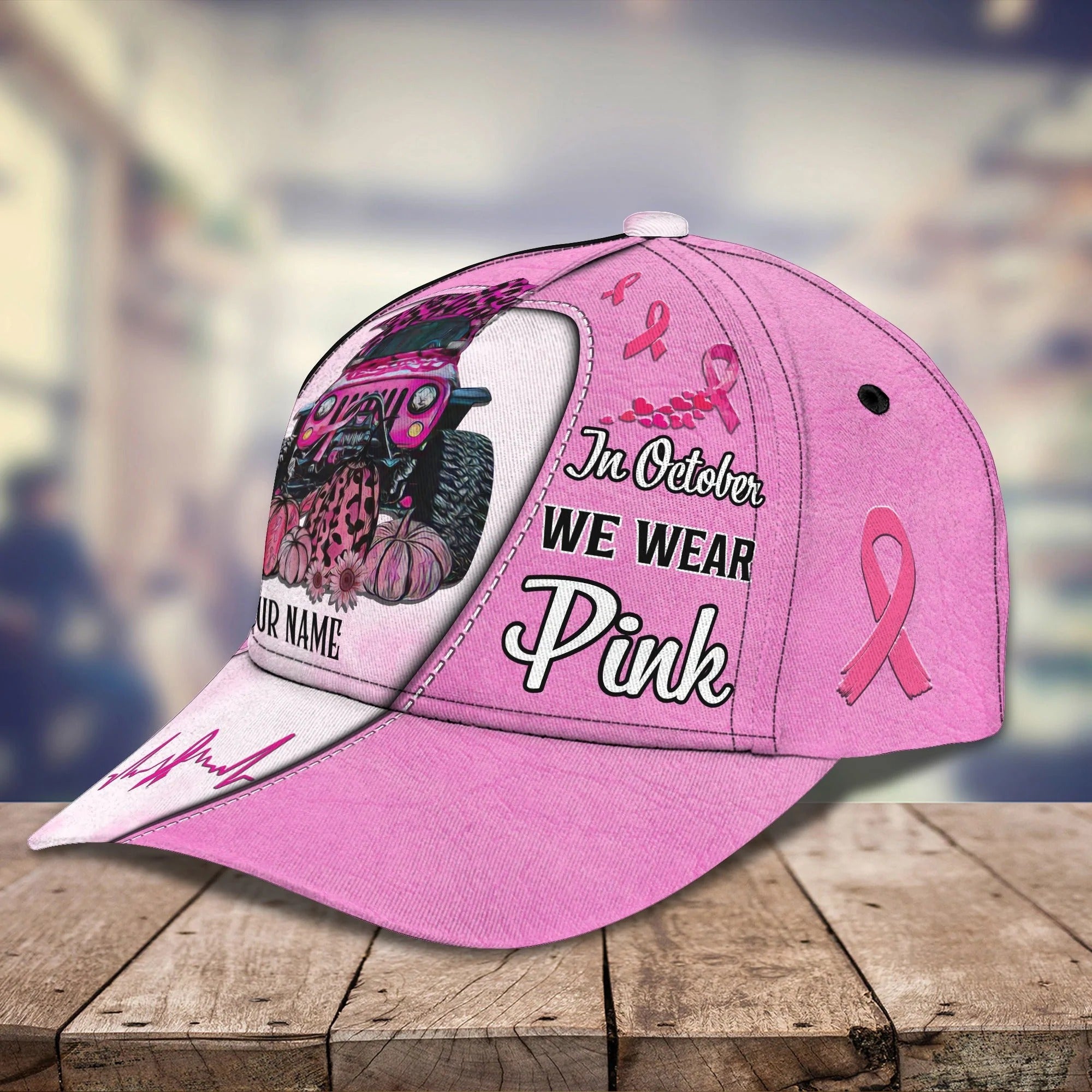 Breast Cancer Awareness Cap Hat/ In October We Wear Pink Baseball Cap Hat
