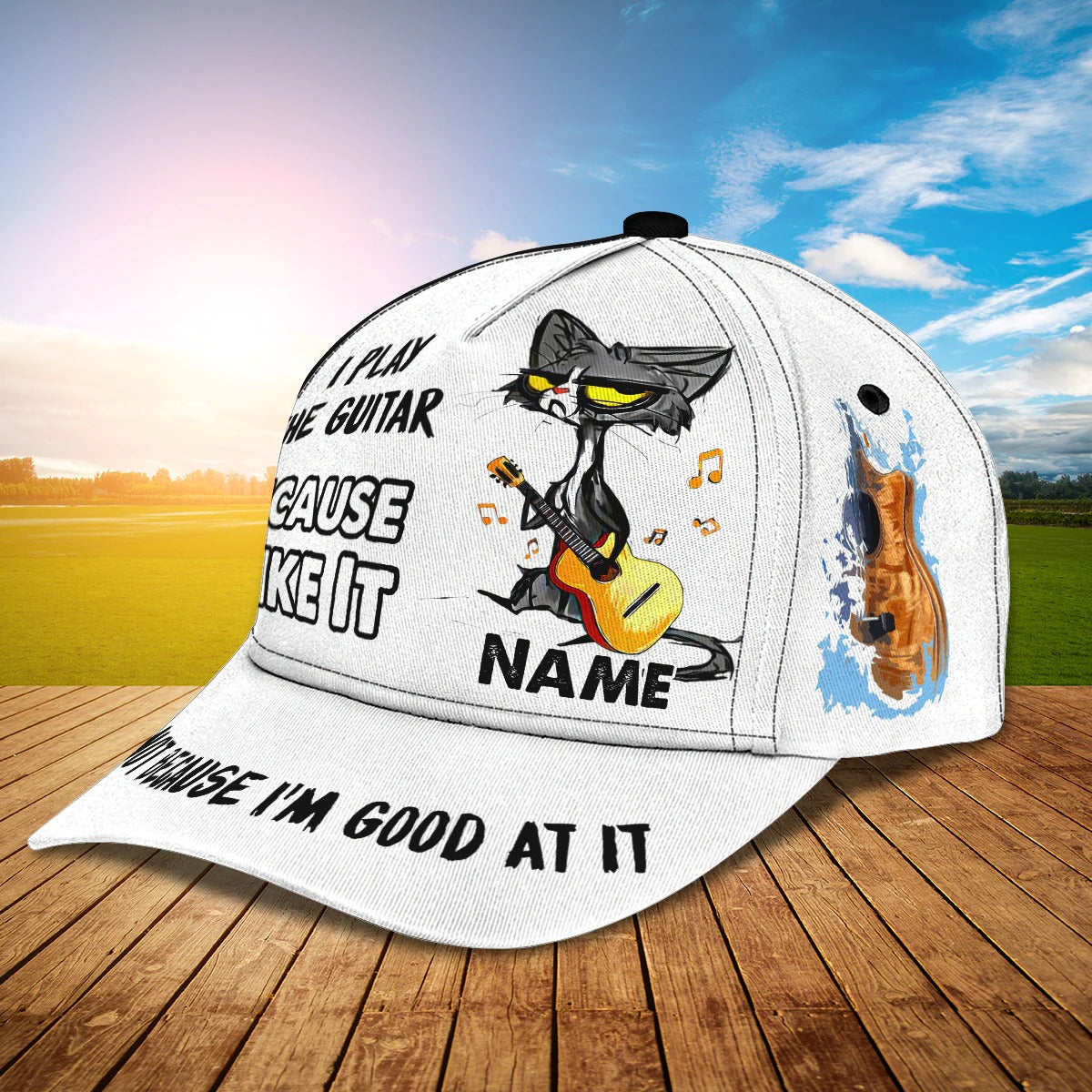 Personalized Baseball Cap With Name/ I Play The Guitar Because I Like It/ Funny Gift For Guitarist Guitar Lover