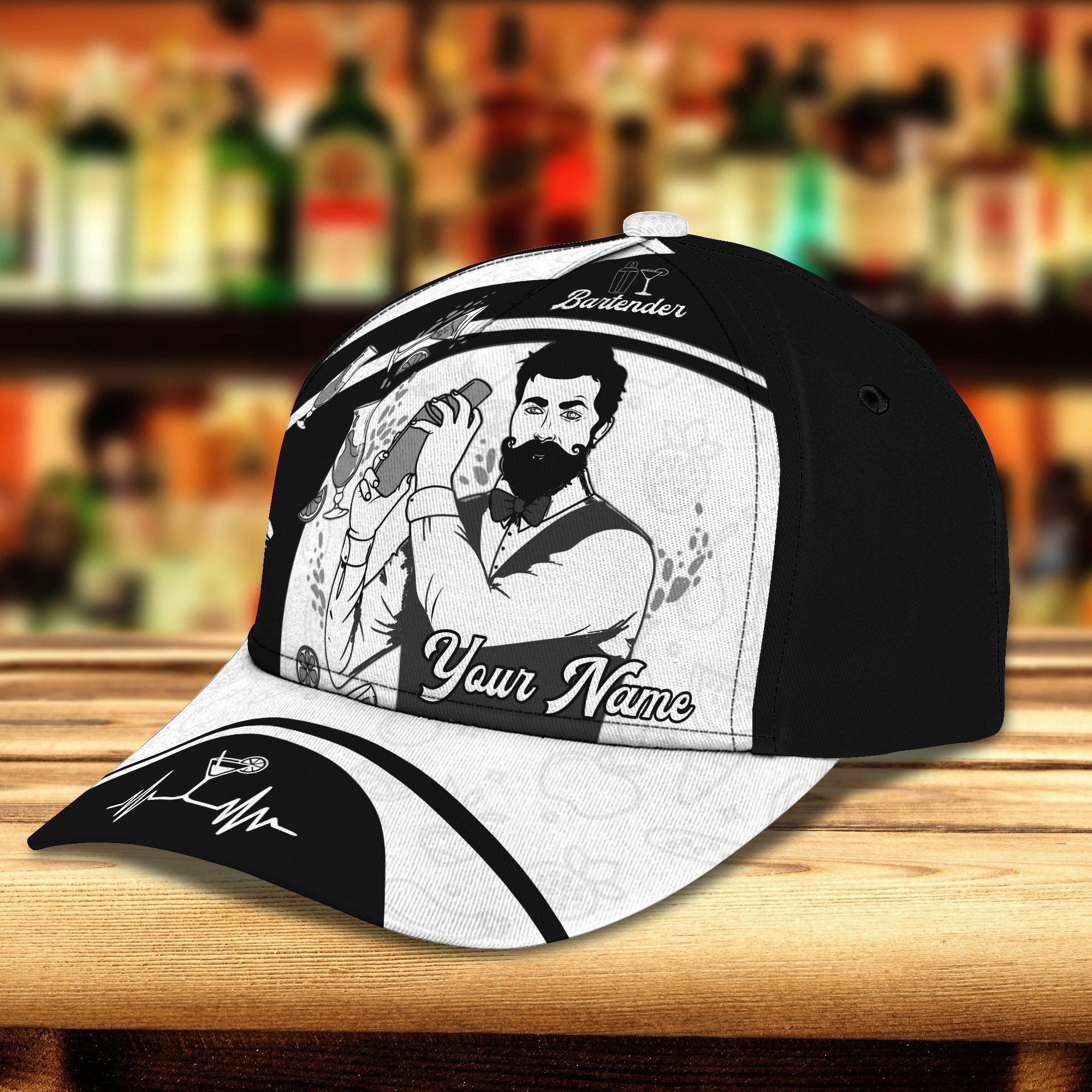 Custom Bartender Cap Hat/ 3D All Over Print Cap Hat For Bartender/ Bartender Classic Cap Hat