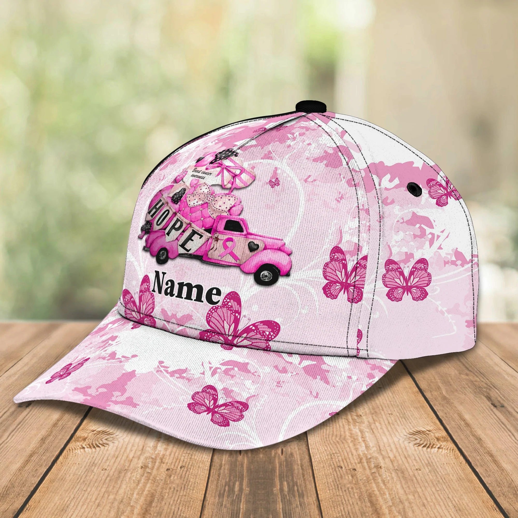 Breast Cancer Awareness Cap Hat/ Butterfly Pink Hope Cap Hat/ Breast Cancer Survivor Gifts
