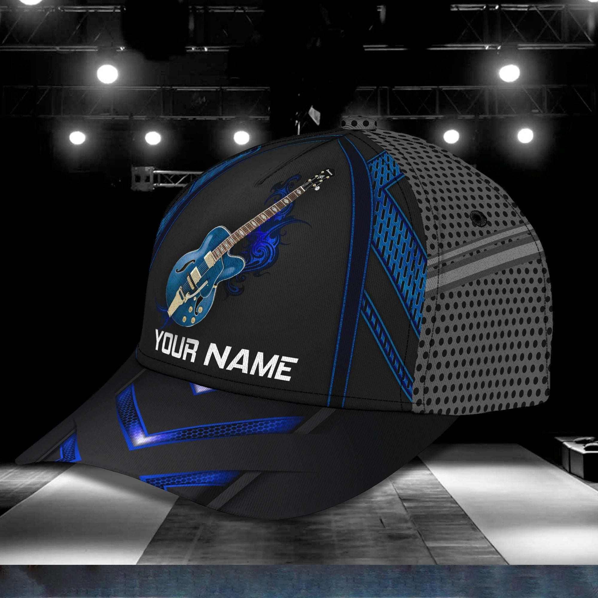 Personalized Guitar Caps Hat/ 3D All Over Print Baseball Cap For Guitar Man/ Present Guitar Lovers