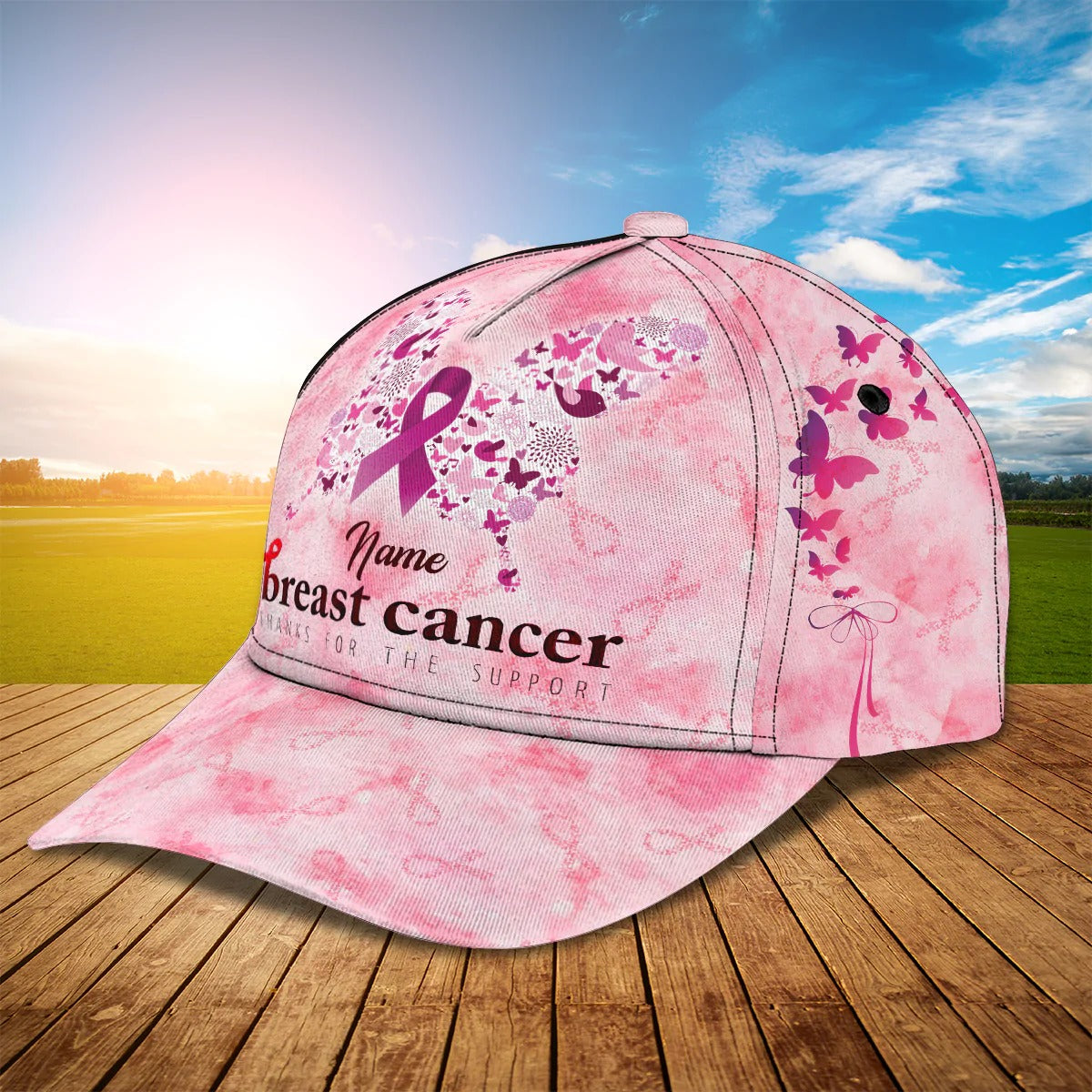 Customized Breast Cancer Baseball Cap Hat For Women/ Breast Cancer Gifts