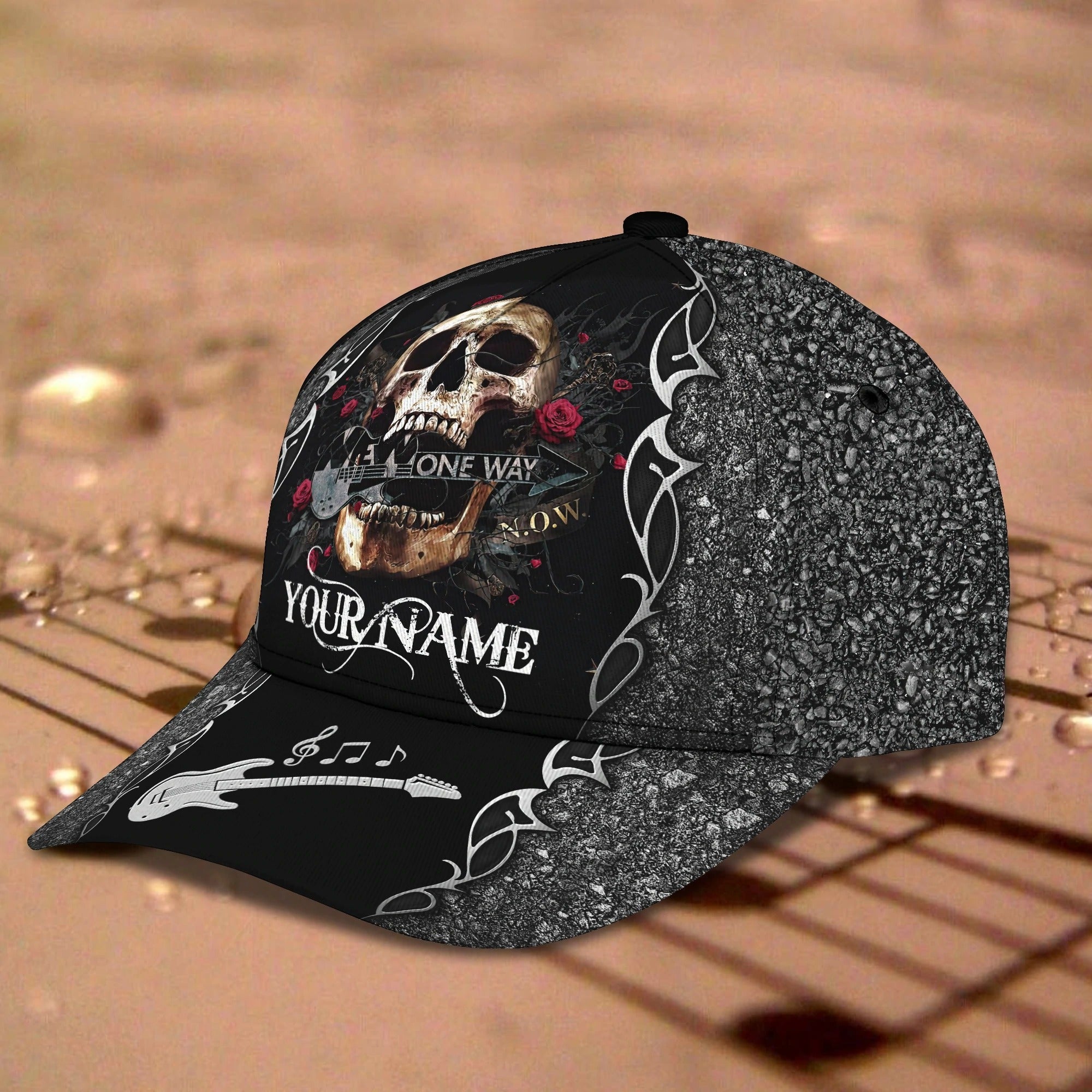 Customized Skull Guitar Classic Cap Hat For My Guitarist Friend/ To My Son Daughter Love Guitar Gifts