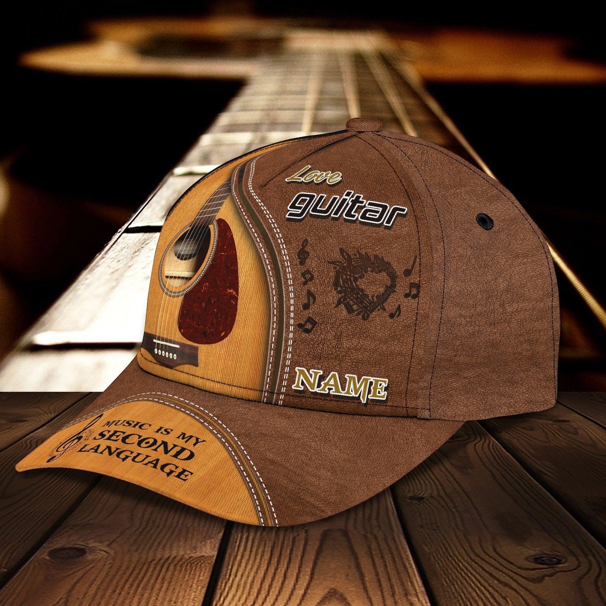 Custom Name Funny Gift For Guitar Man/ Guitarist Baseball 3D Cap/ Where World Fall Music Speak/ Musican Cap