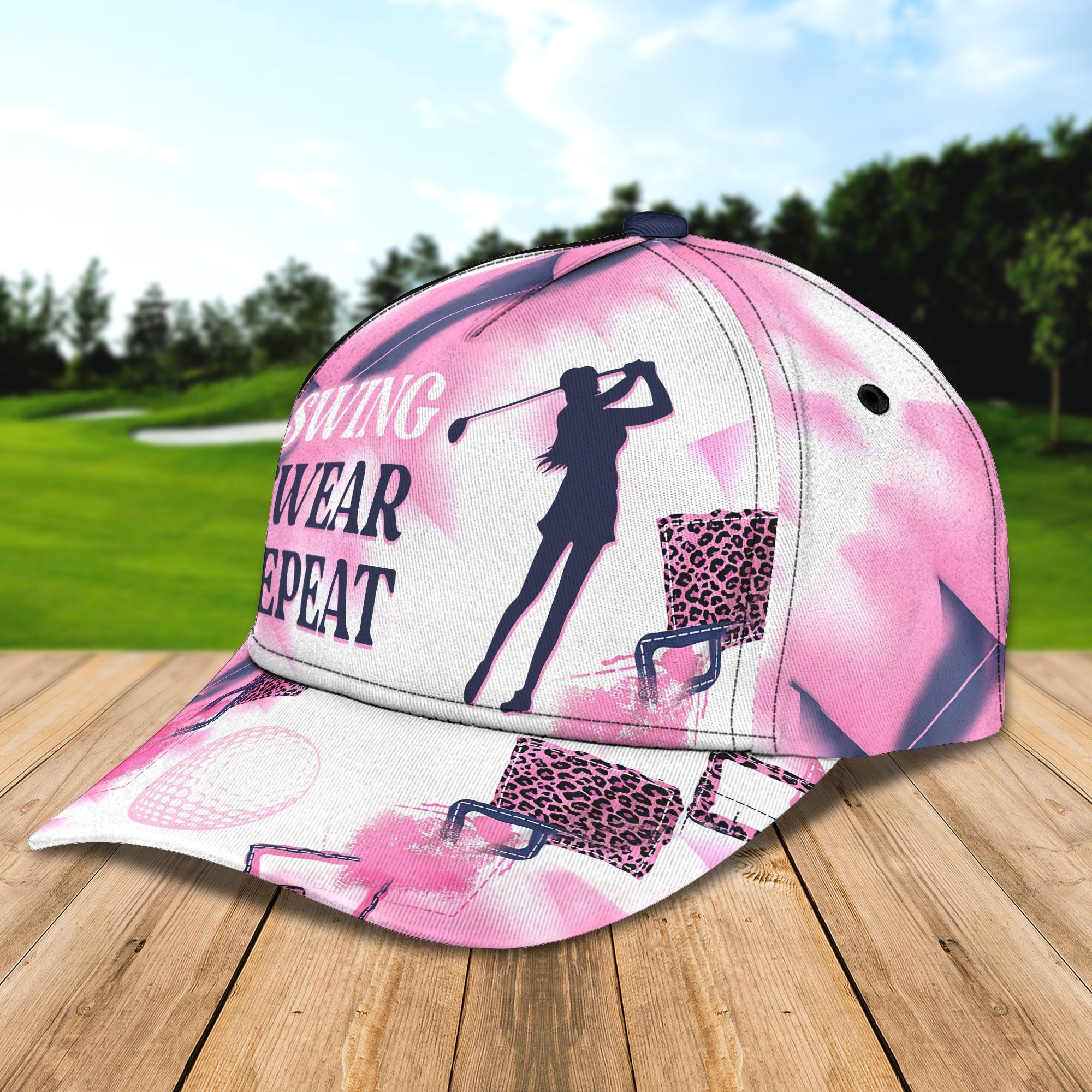 Customized With Name 3D All Over Print Womens Golf Cap/ Golf Hat For Girl/ Golf Cap Woman