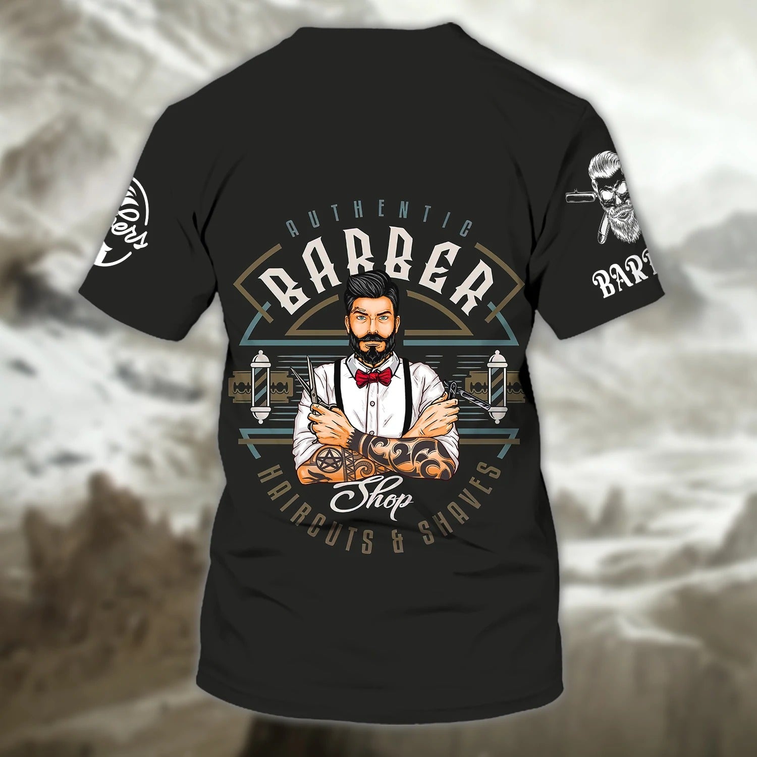 Custom Name 3D All Over Print Tshirt For Barber Men/ Birthday Gift For Barber/ New Barber Gifts/ New Salon Gifts