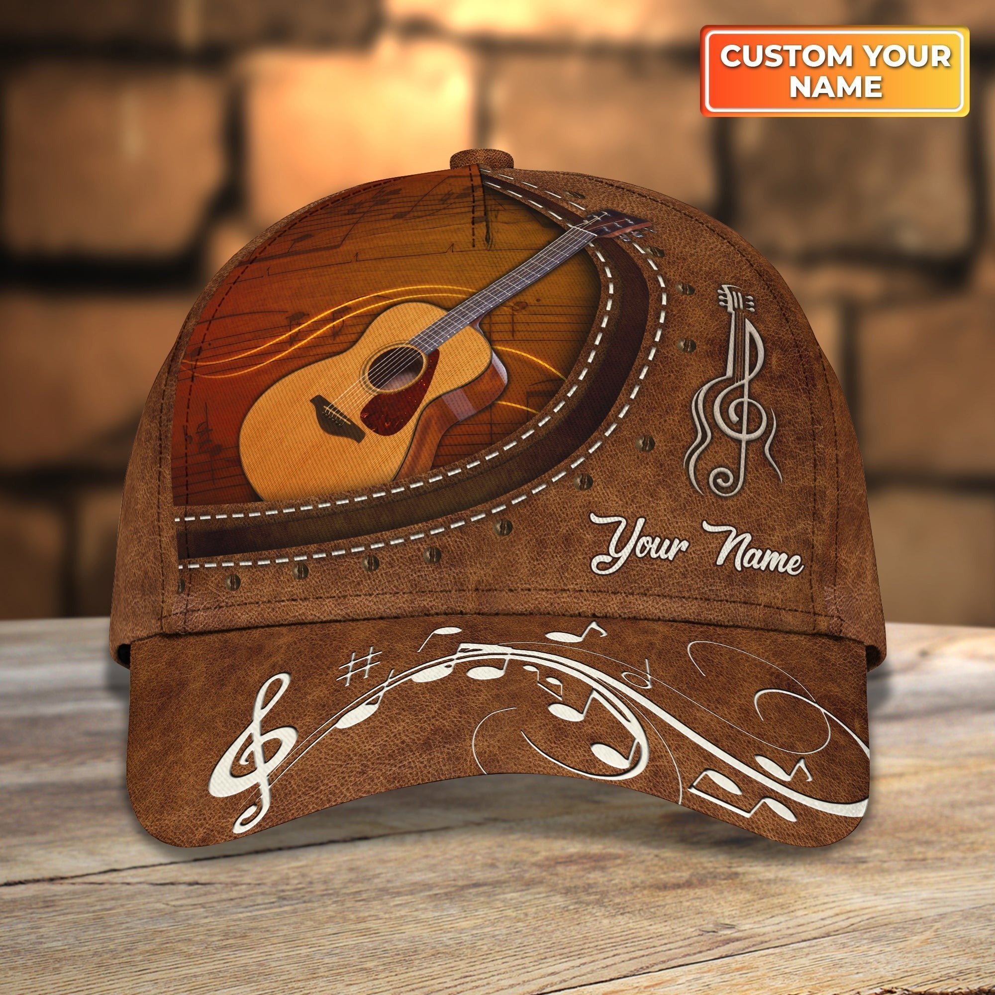 Customized Guitar Classic Baseball 3D Cap For Guitarist/ Lord Of The String All Over Print Guitar Cap Hat
