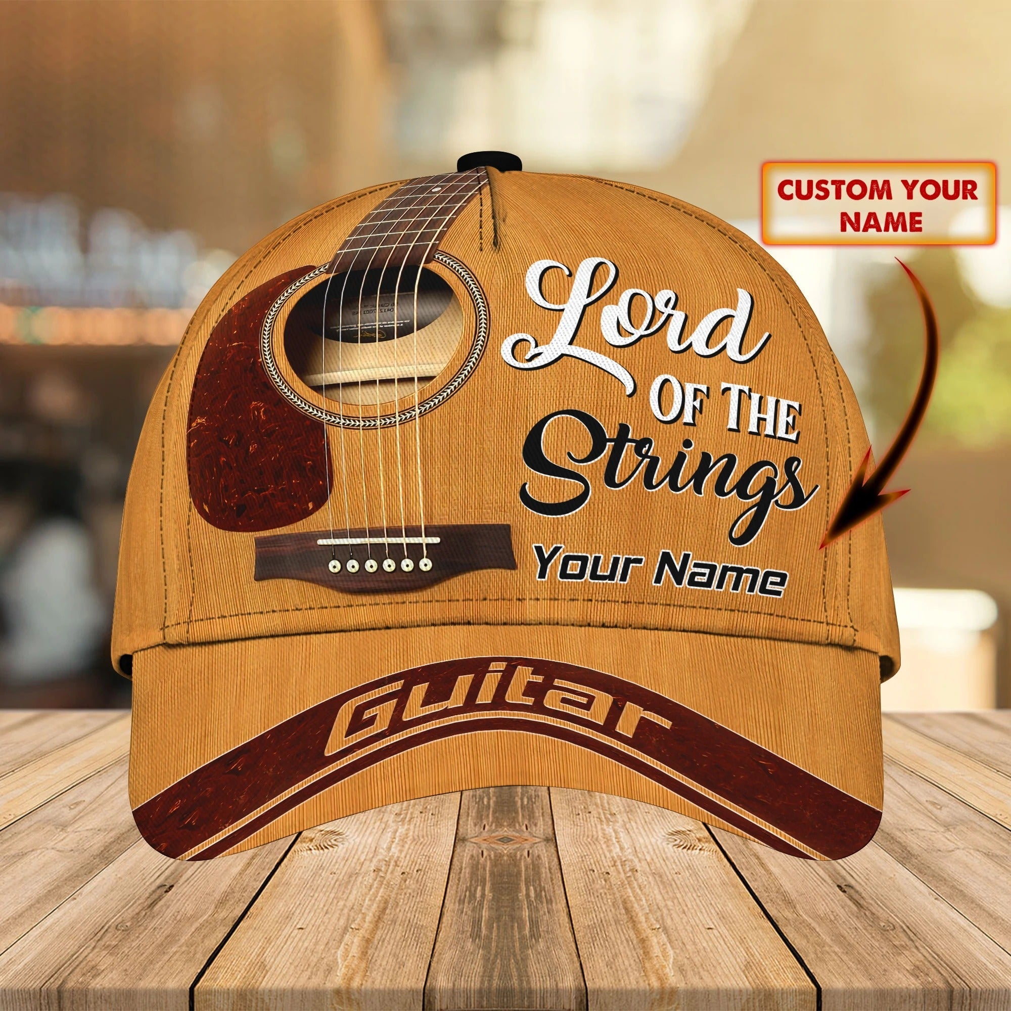 Customized Guitar Classic Baseball 3D Cap For Guitarist/ Lord Of The String All Over Print Guitar Cap Hat