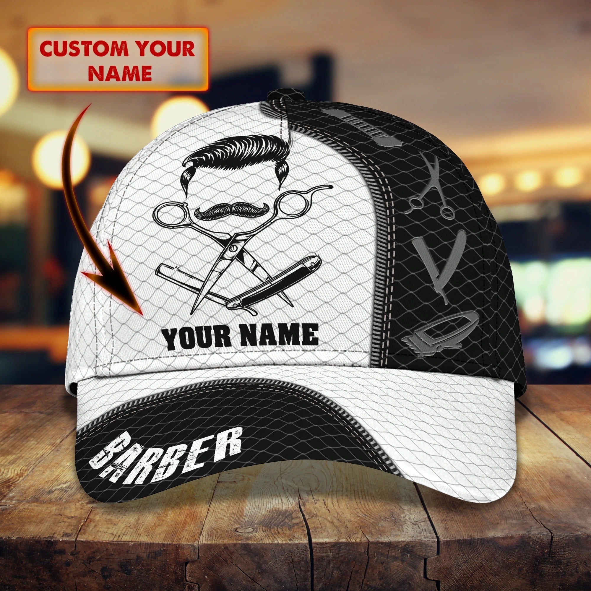 Personalized With Name 3D Full Printed Barber Classic Cap For Men And Woman/ Barber Cap Hat