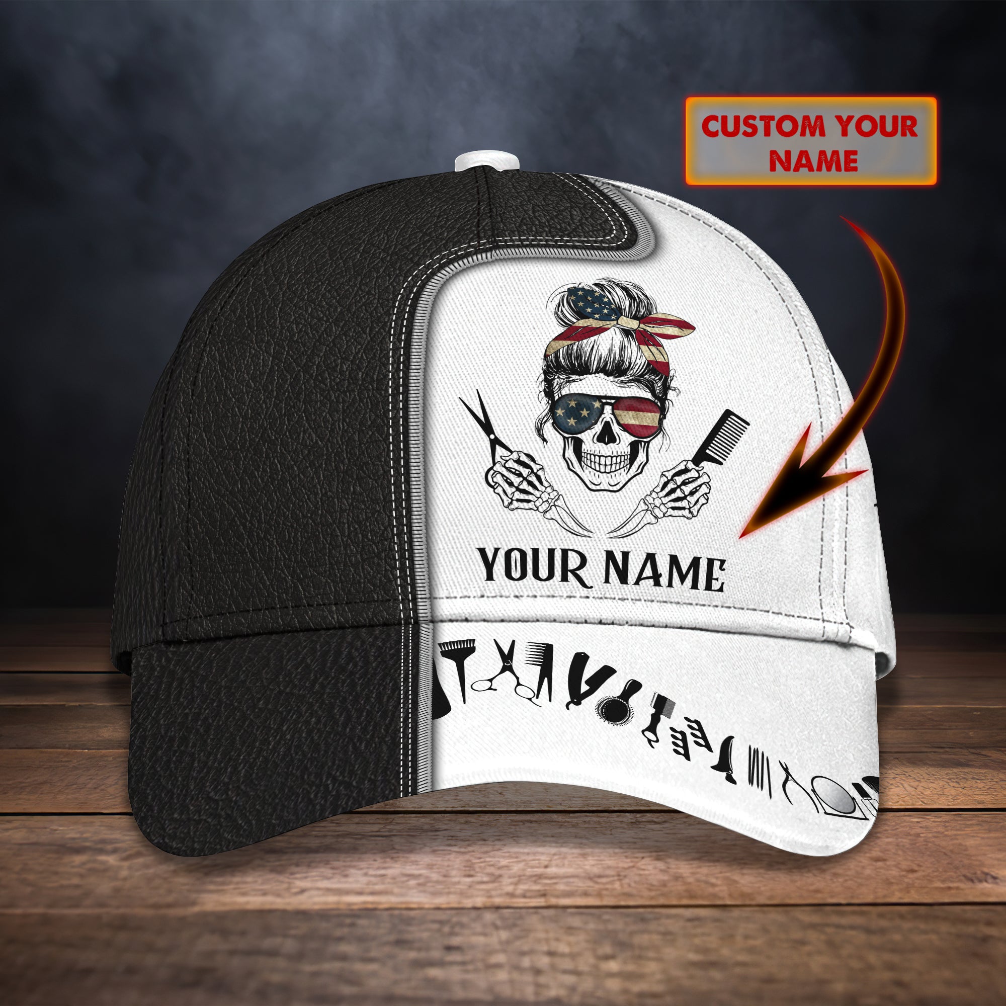 Custom With Name Hair hustle Classic Cap Hat For Barber/ Barber Cap Hat For Men Women