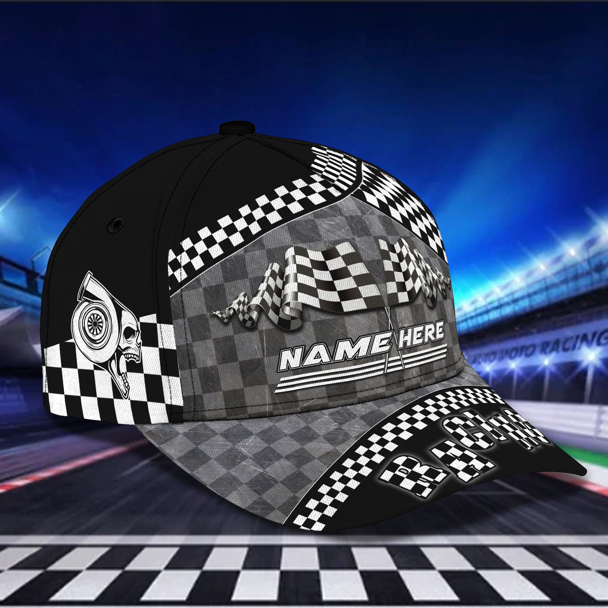 Custom With Name 3D Full Printed Baseball Cap For Racer/ Racer Cap/ Racing Hat For Men And Women