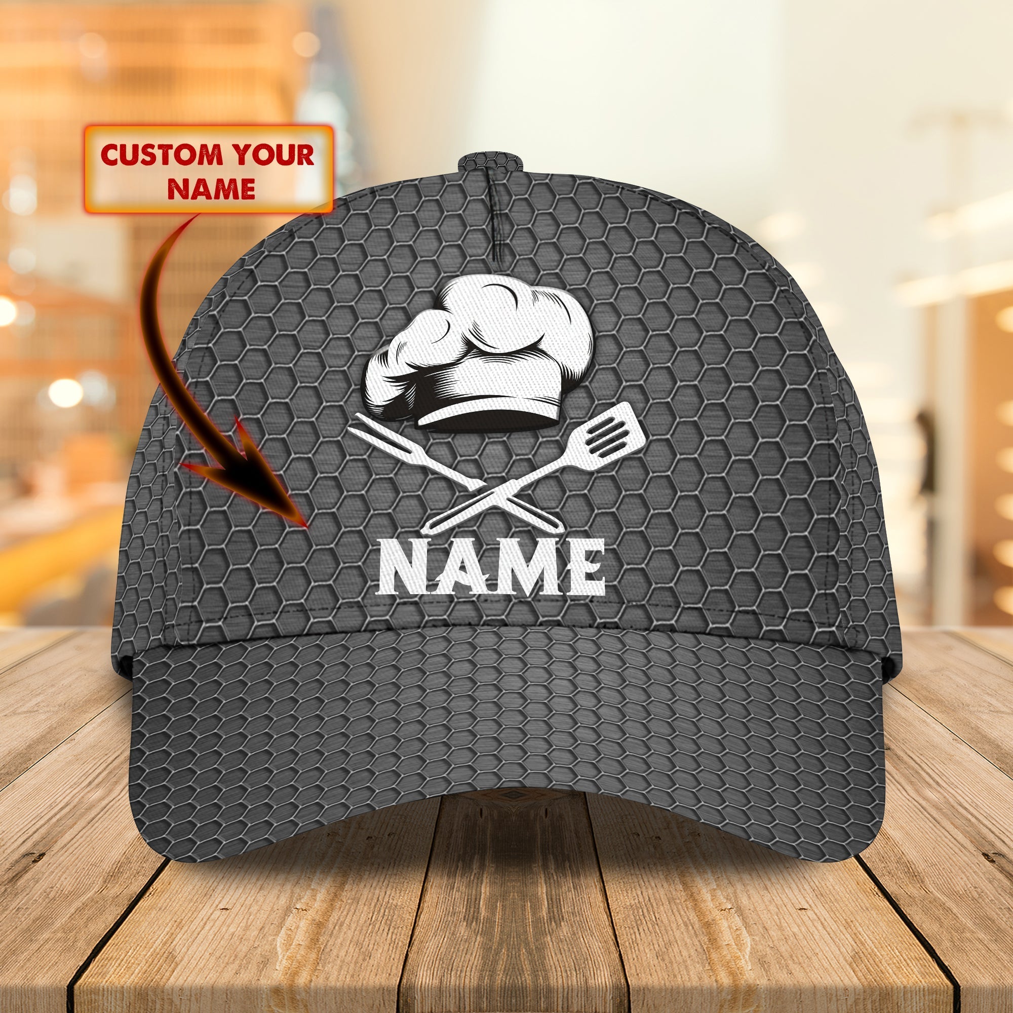 Customized 3D Full Printed Chef Cap/ Baseball Chef Hat/ Classic Cap For A Master Chef/ Cooking Lover Gift