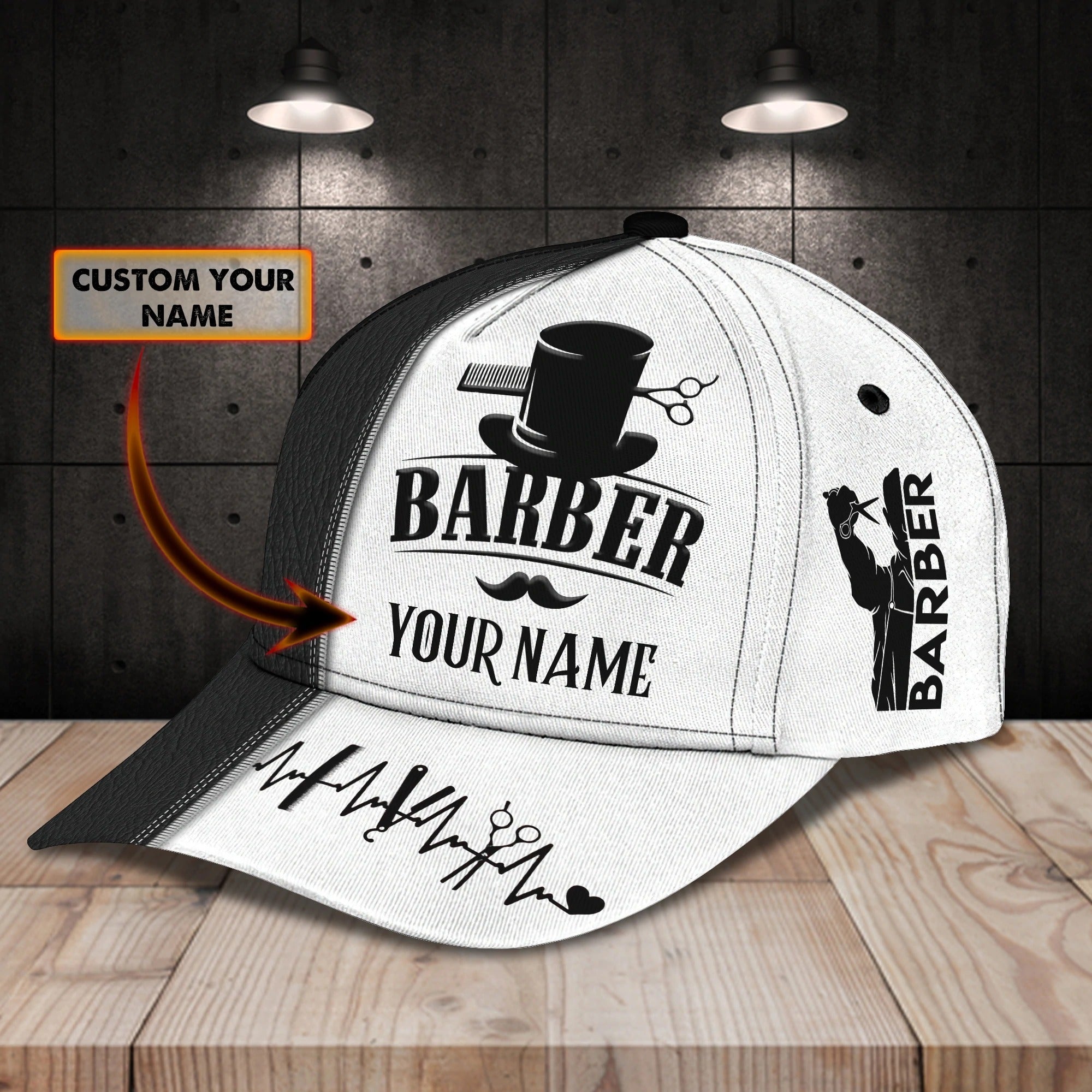 Personalized Barber Cap With Name/ Christmas Gift For Barber Man/ Barber Cap Hat Full Print