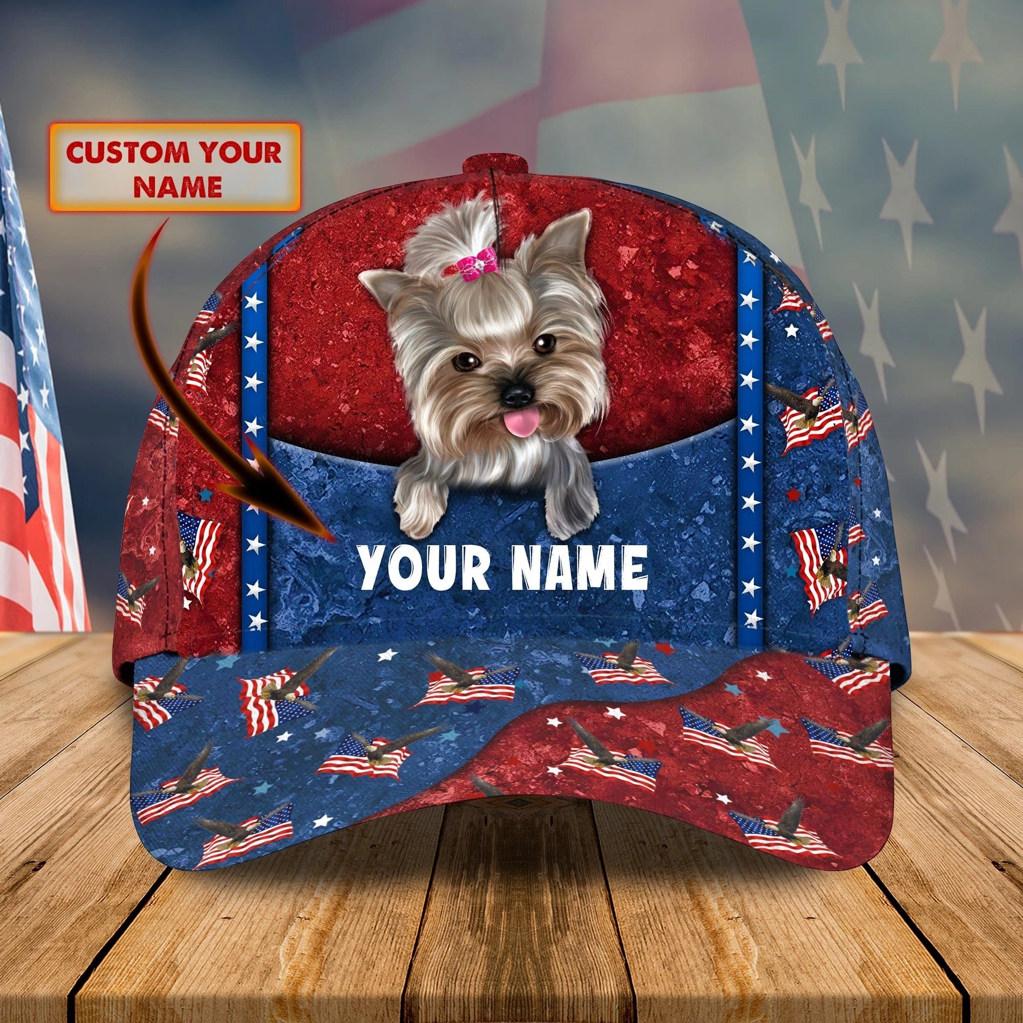 Customized With Name 3D All Over Print Baseball Cap Dog Yorkshire Lovers/ Classic Cap Hat For Yorkshire Lover