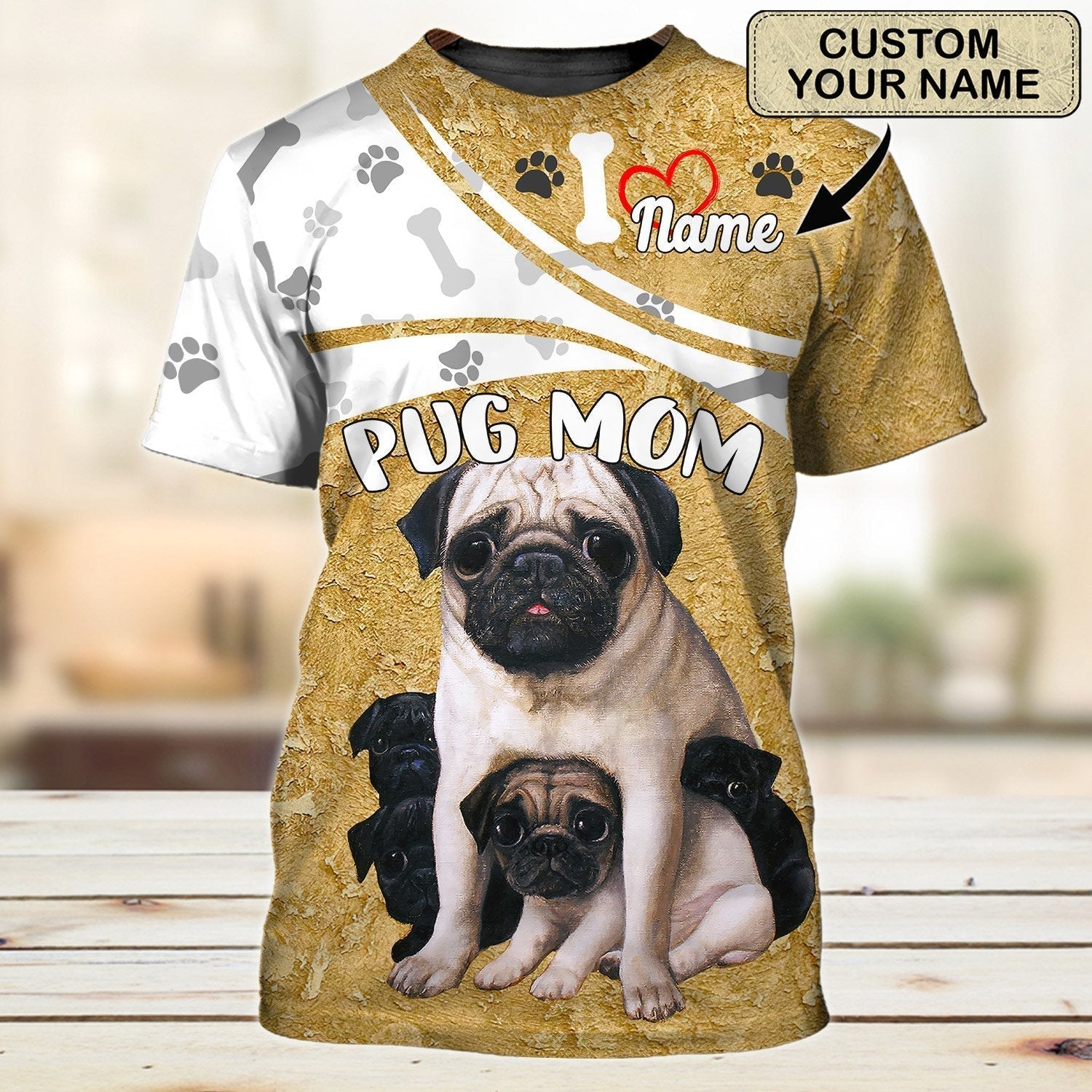 Custom 3D Pug Mom Shirts For Men Women/ Pug Mom T Shirt