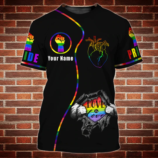 Personalized 3D LGBT T Shirt For Lesbian/ I Am Gay T Shirt/ Pride Shirts For Gaymer