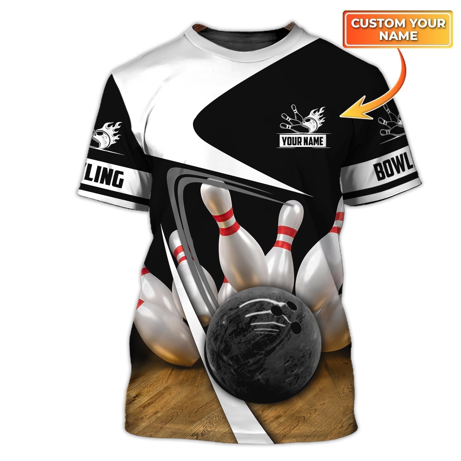 Personalized With Name 3D All Over Print Bowling T Shirt/ Bowling Shirts For Men/ Bowling Shirt