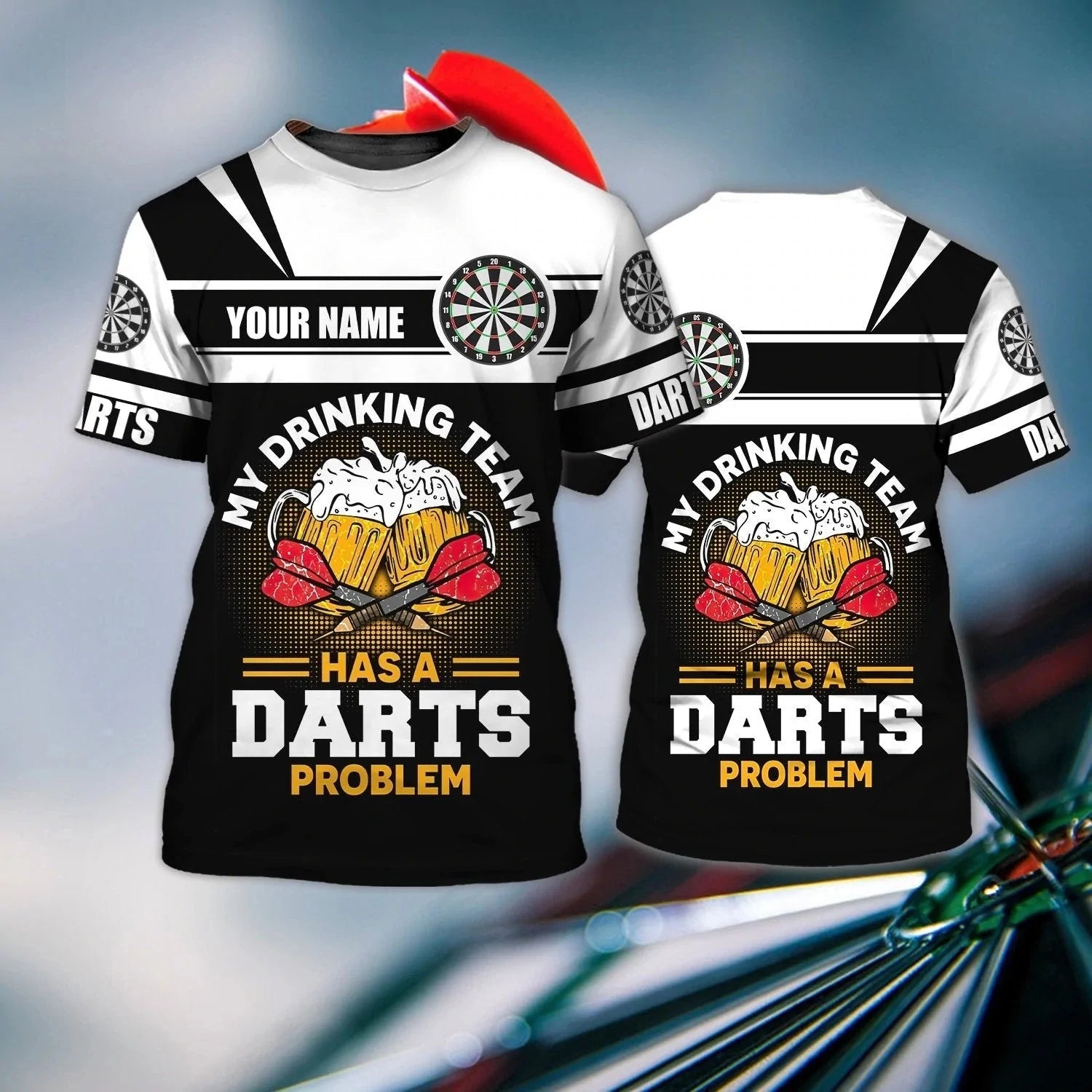Customized With Name Dart And Beer 3D Full Printed T Shirt/ Dart And Beer That Is Why I Am Here/ Dart Shirt