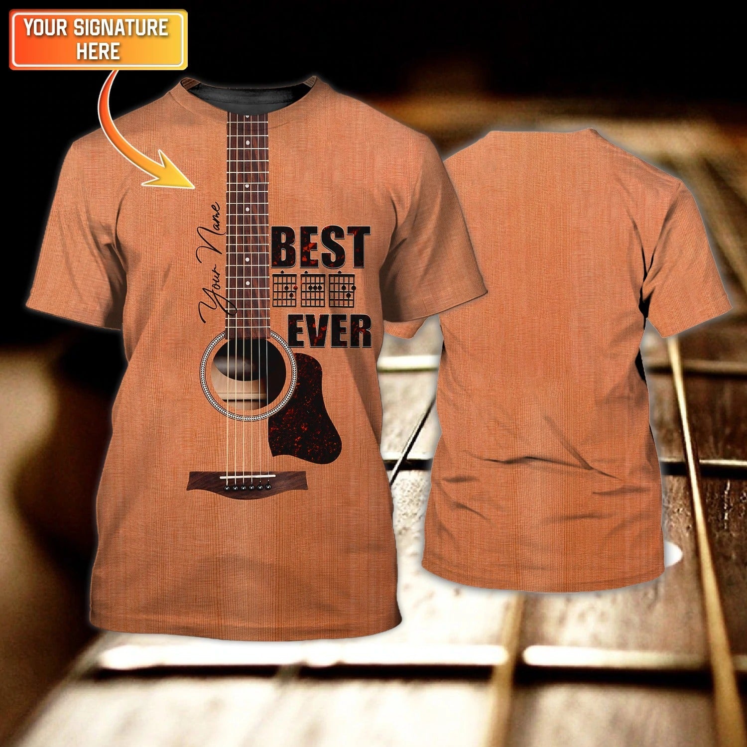 Personalized 3D Tee Shirt For Guitar Lovers/ Dad Guitar Shirt/ Gift For Friend Love Guitar/ Guitar Men